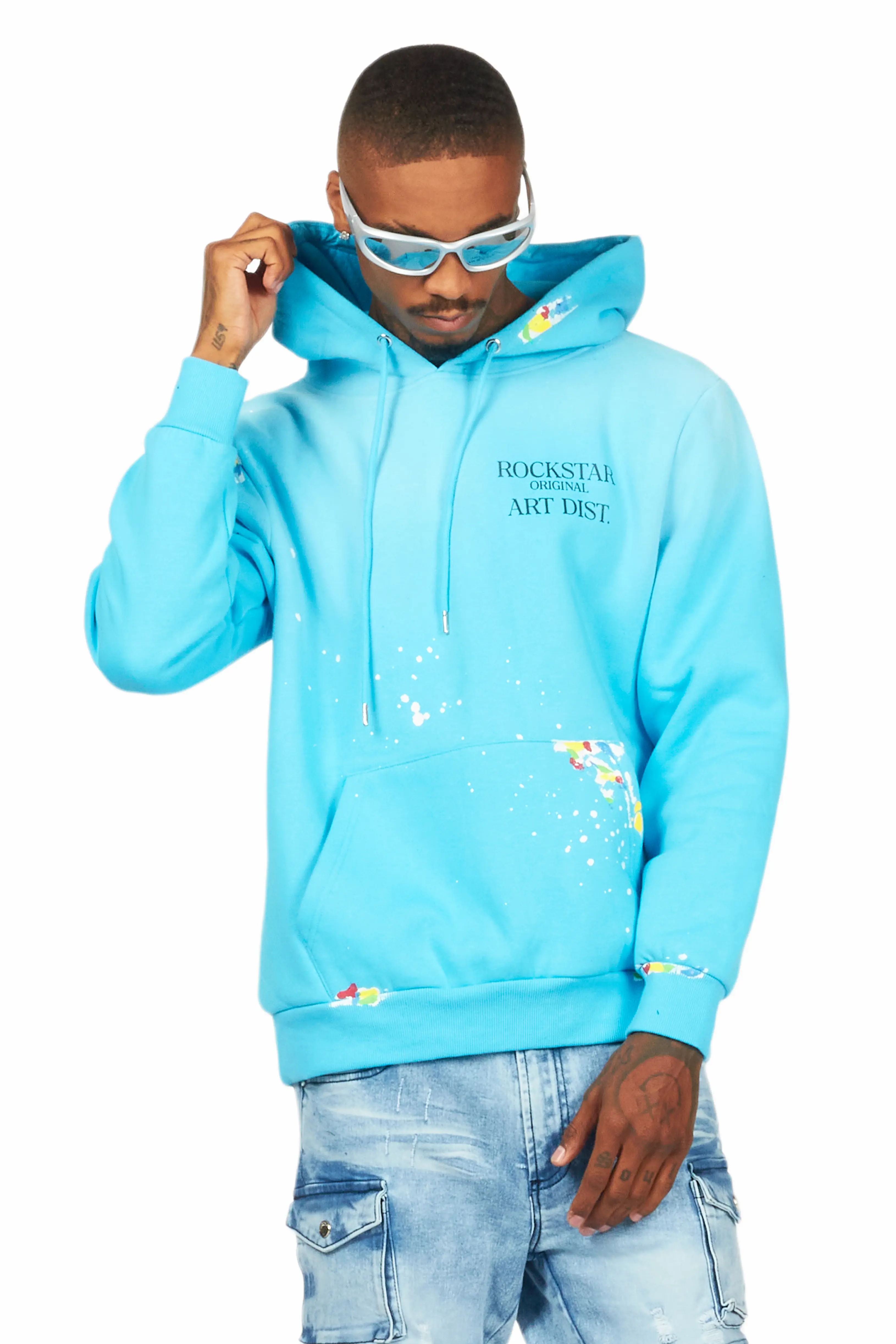 Rockstar Art Dist. Blue Graphic Hoodie - Image 4