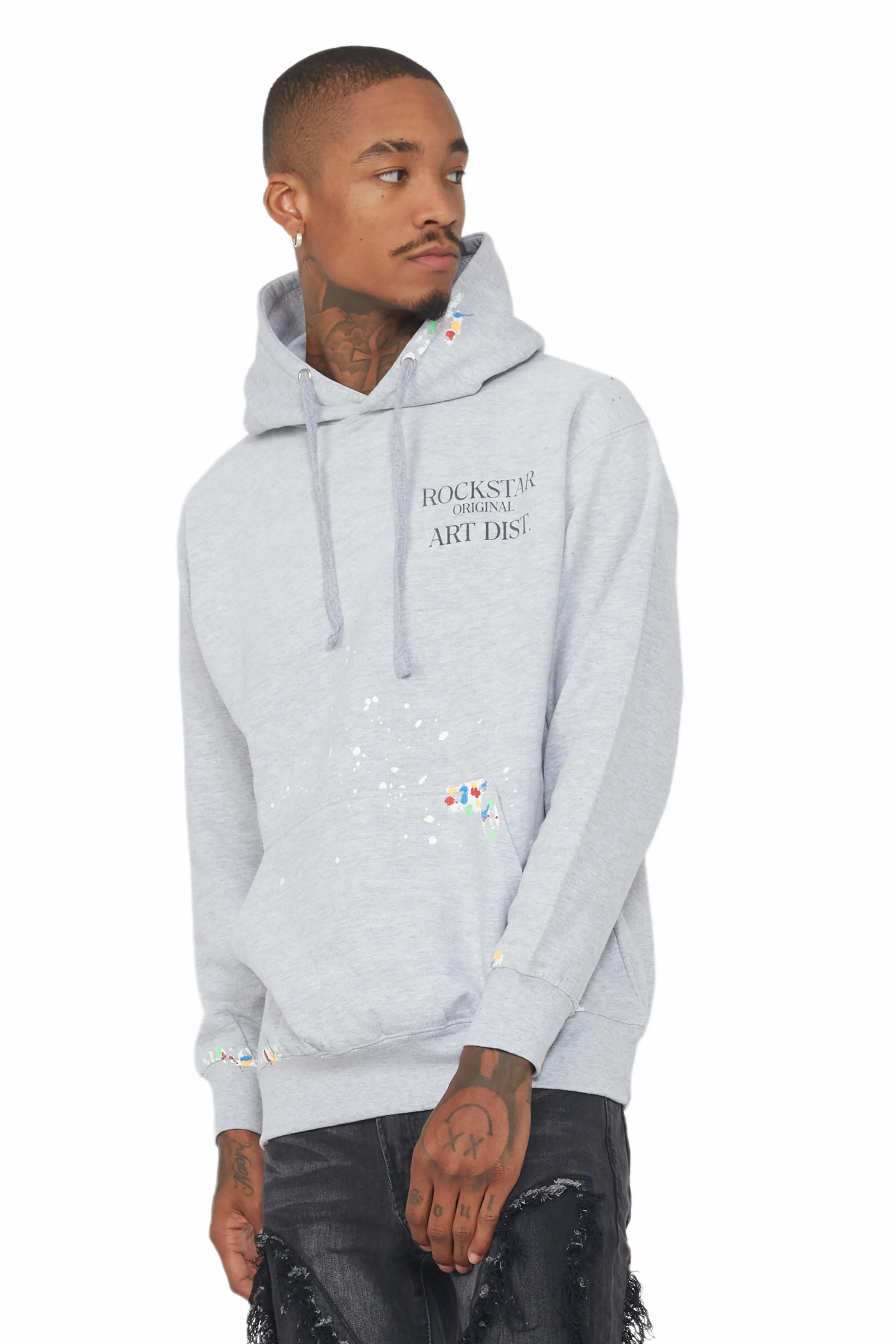 Rockstar Art Dist. Grey Graphic Hoodie - Image 3