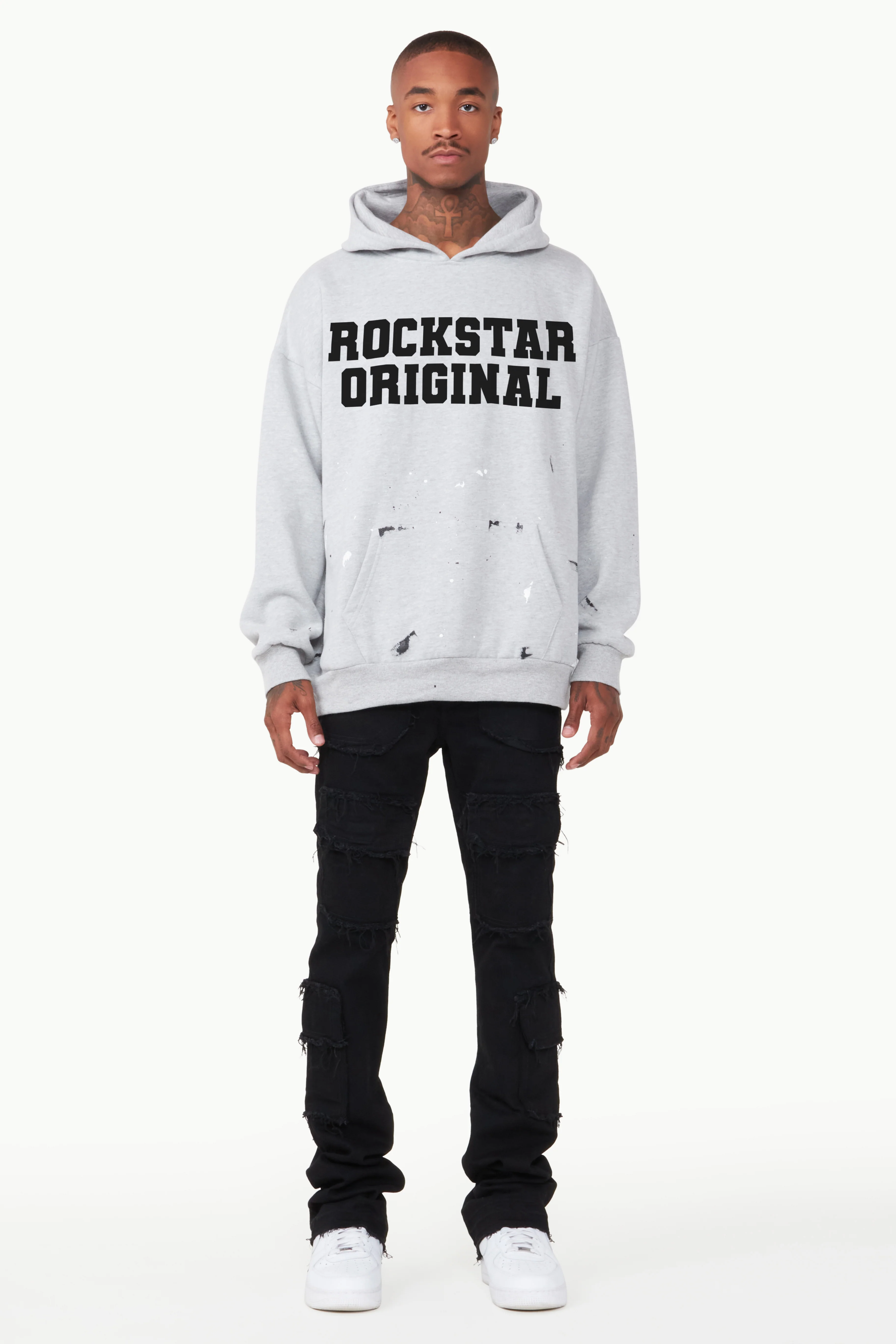 Justin Heather Grey Graphic Hoodie - Image 2