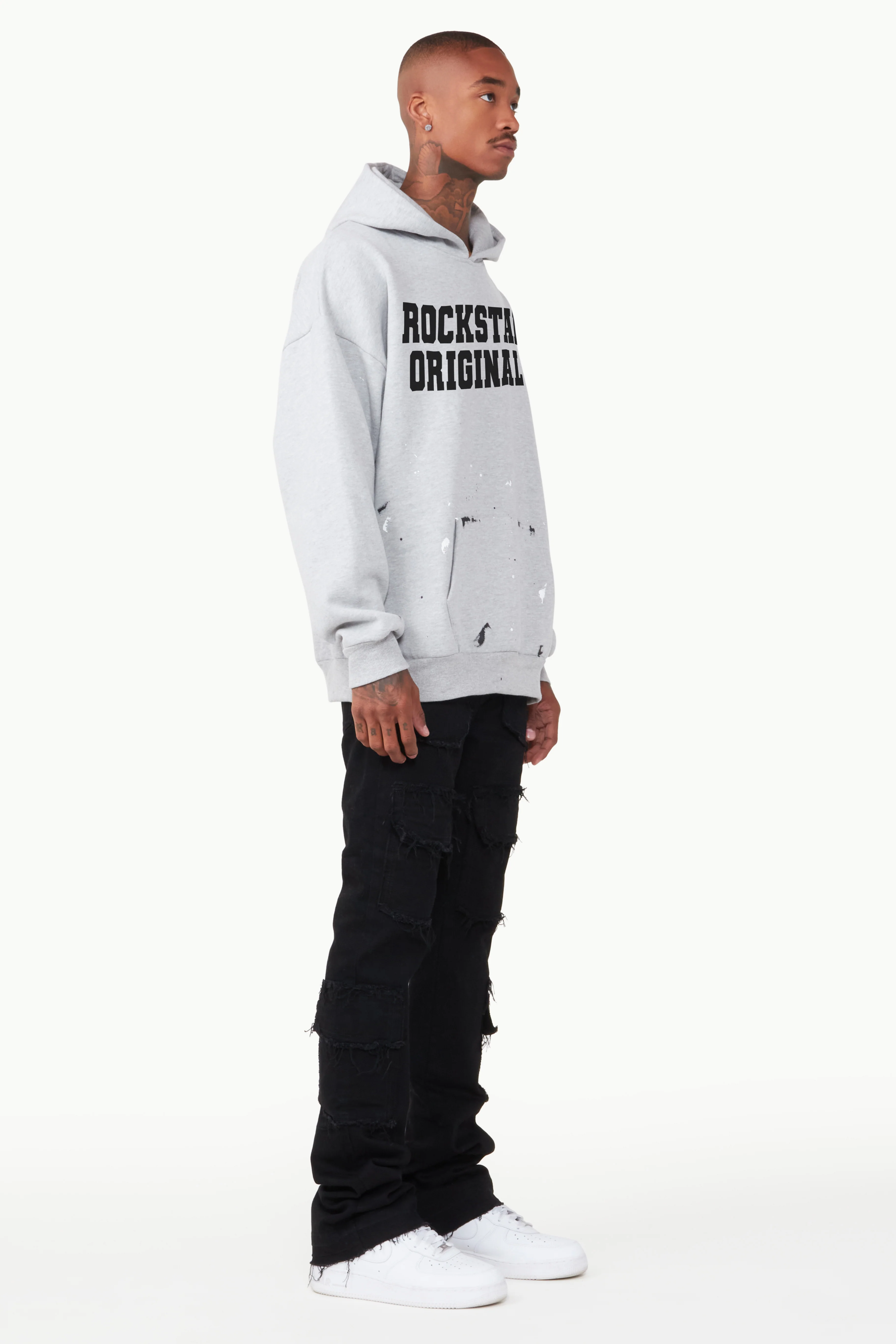 Justin Heather Grey Graphic Hoodie - Image 3