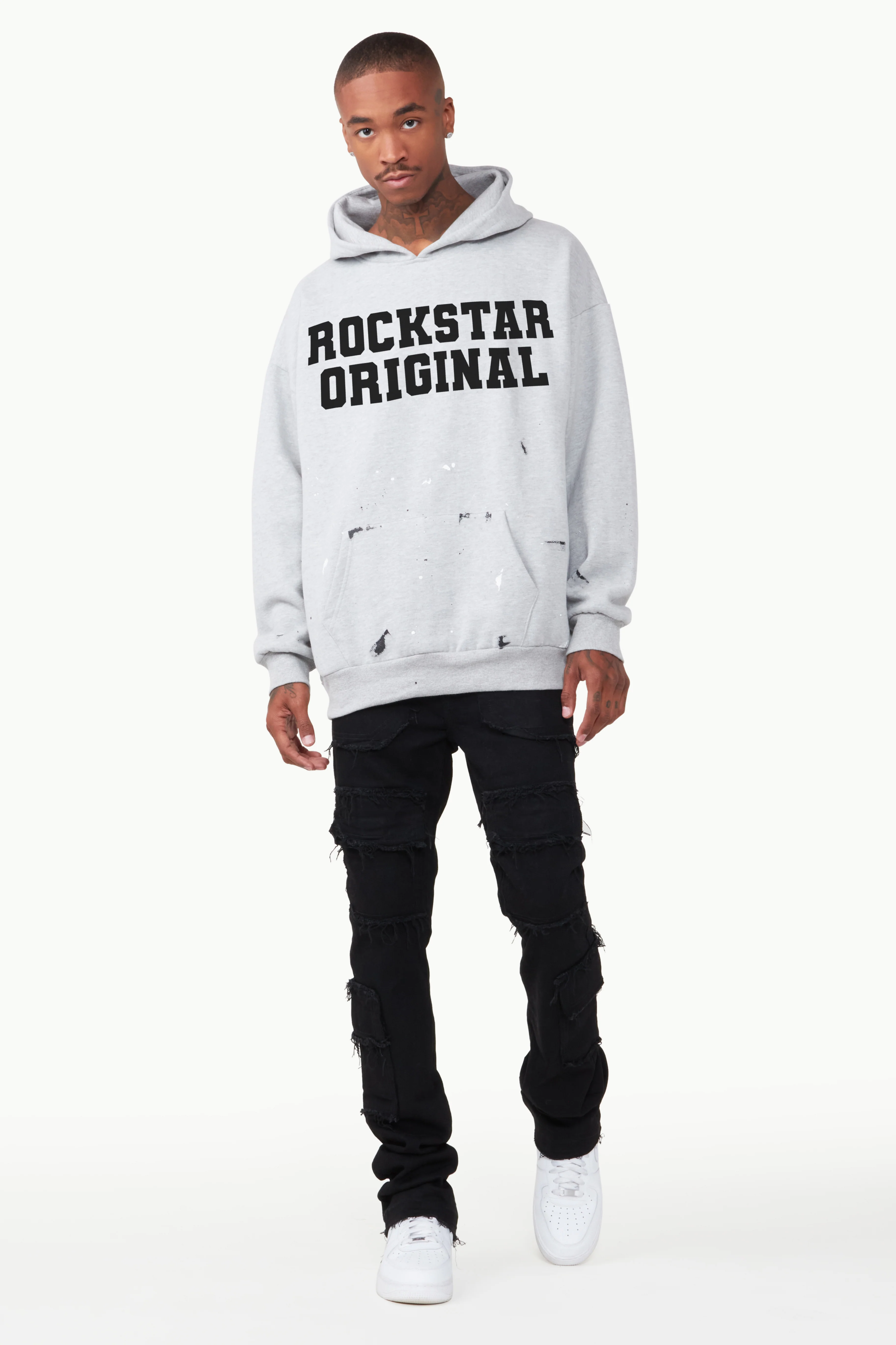 Justin Heather Grey Graphic Hoodie - Image 4