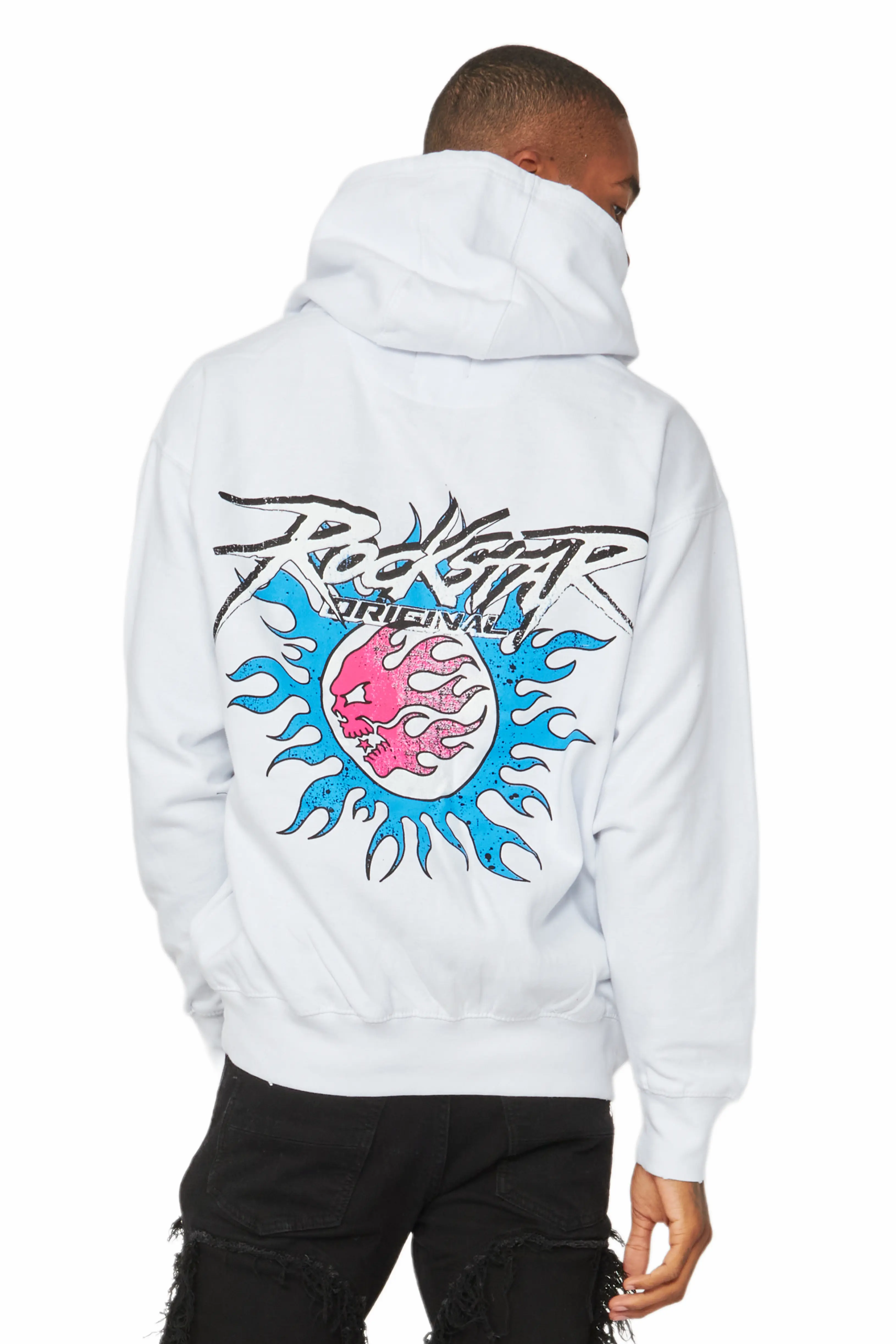 Alpha White Graphic Hoodie - Image 4