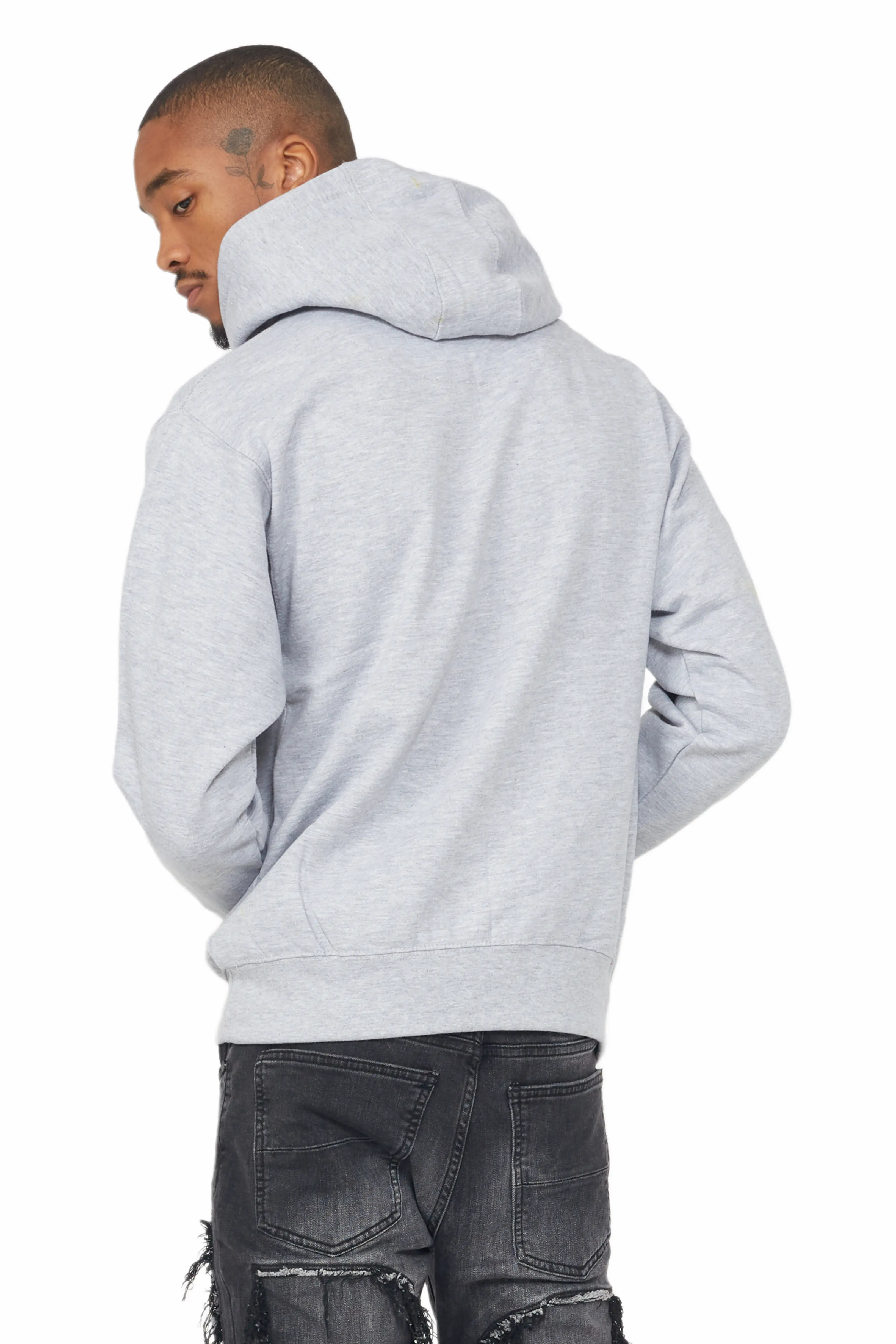 Argent Heather Grey Graphic Hoodie - Image 3