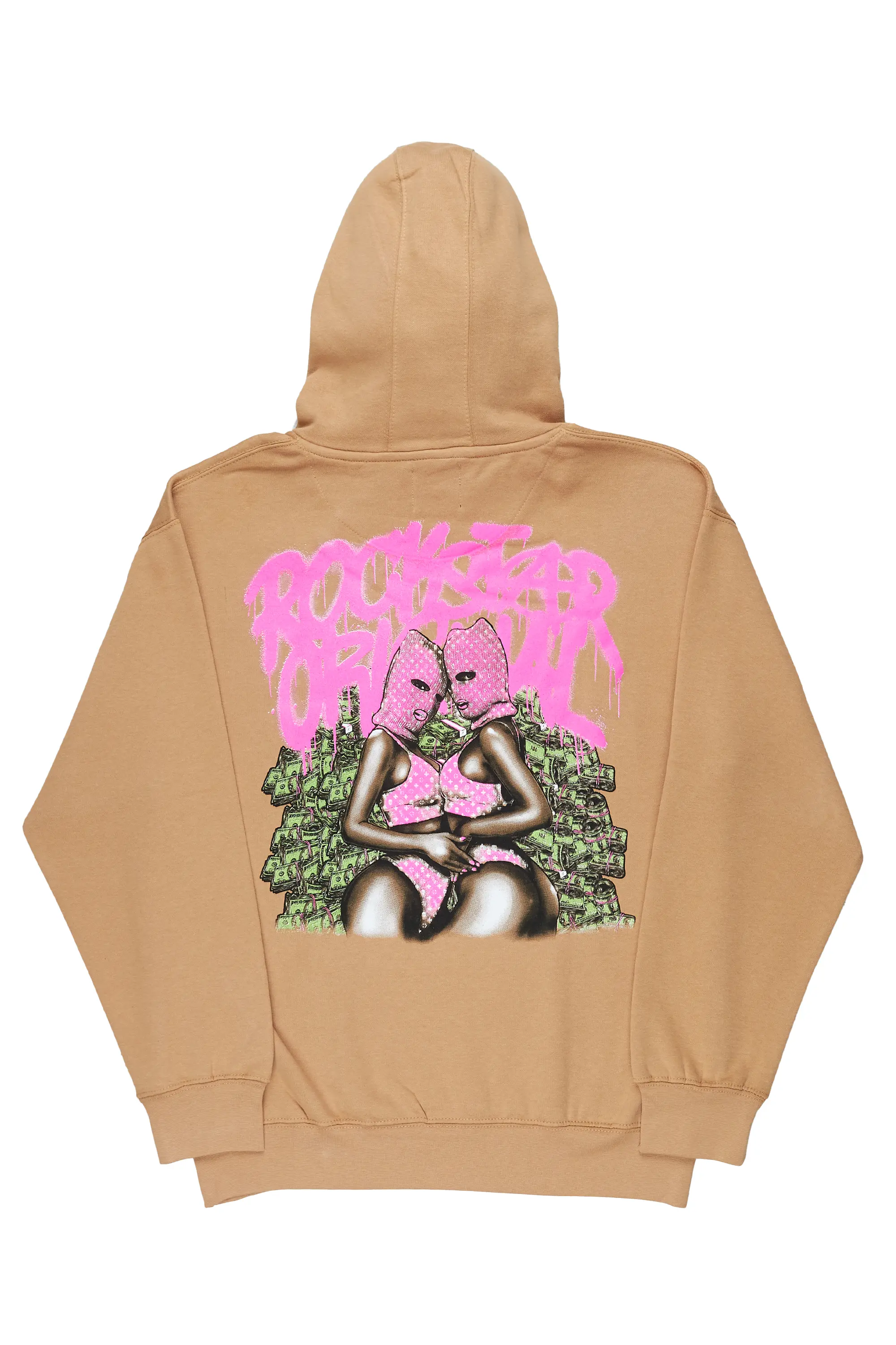 Badbich Beige Graphic Hoodie - Image 2
