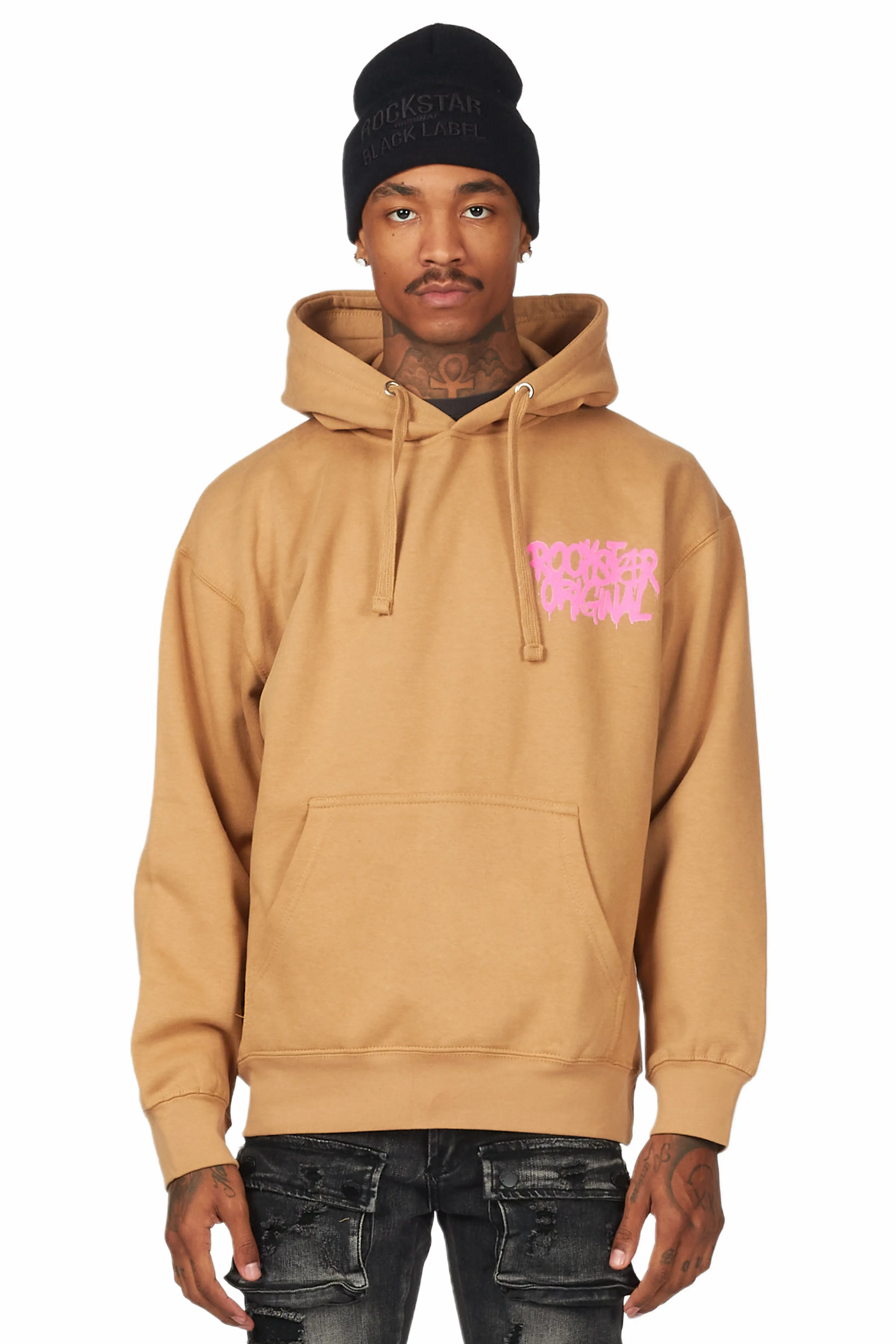 Badbich Beige Graphic Hoodie - Image 4