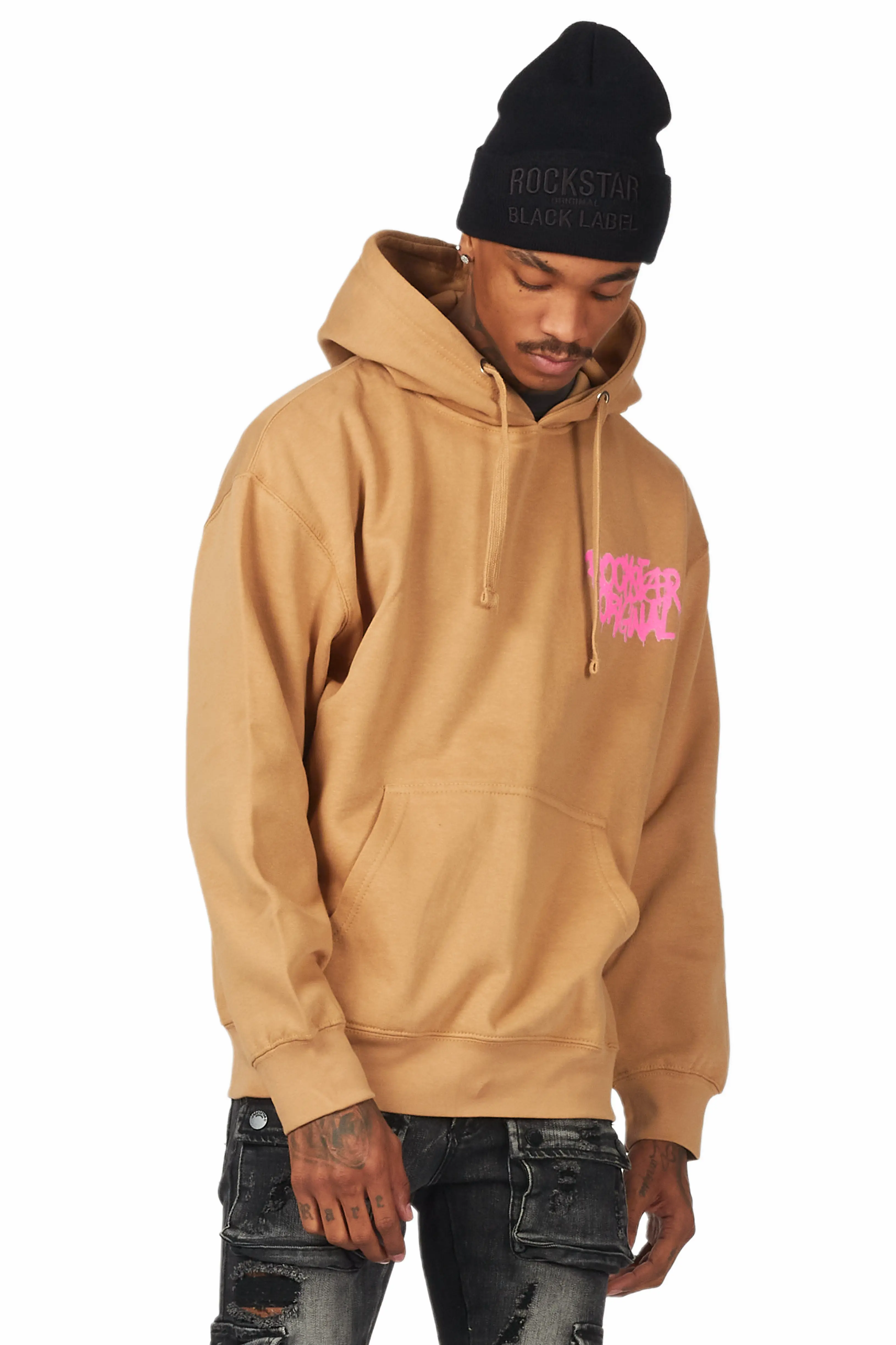 Badbich Beige Graphic Hoodie - Image 5