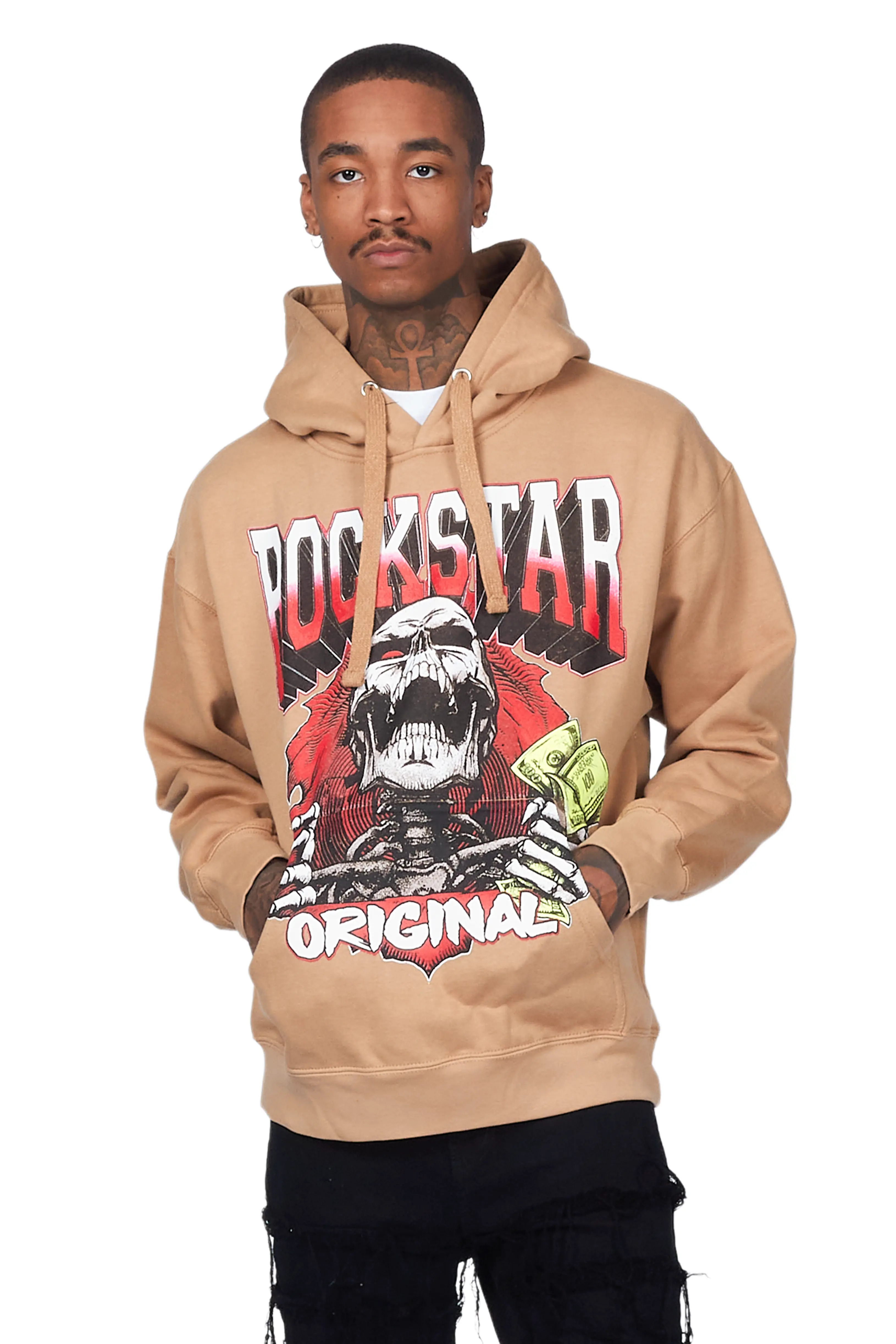 Zytron Beige Graphic Hoodie - Image 4