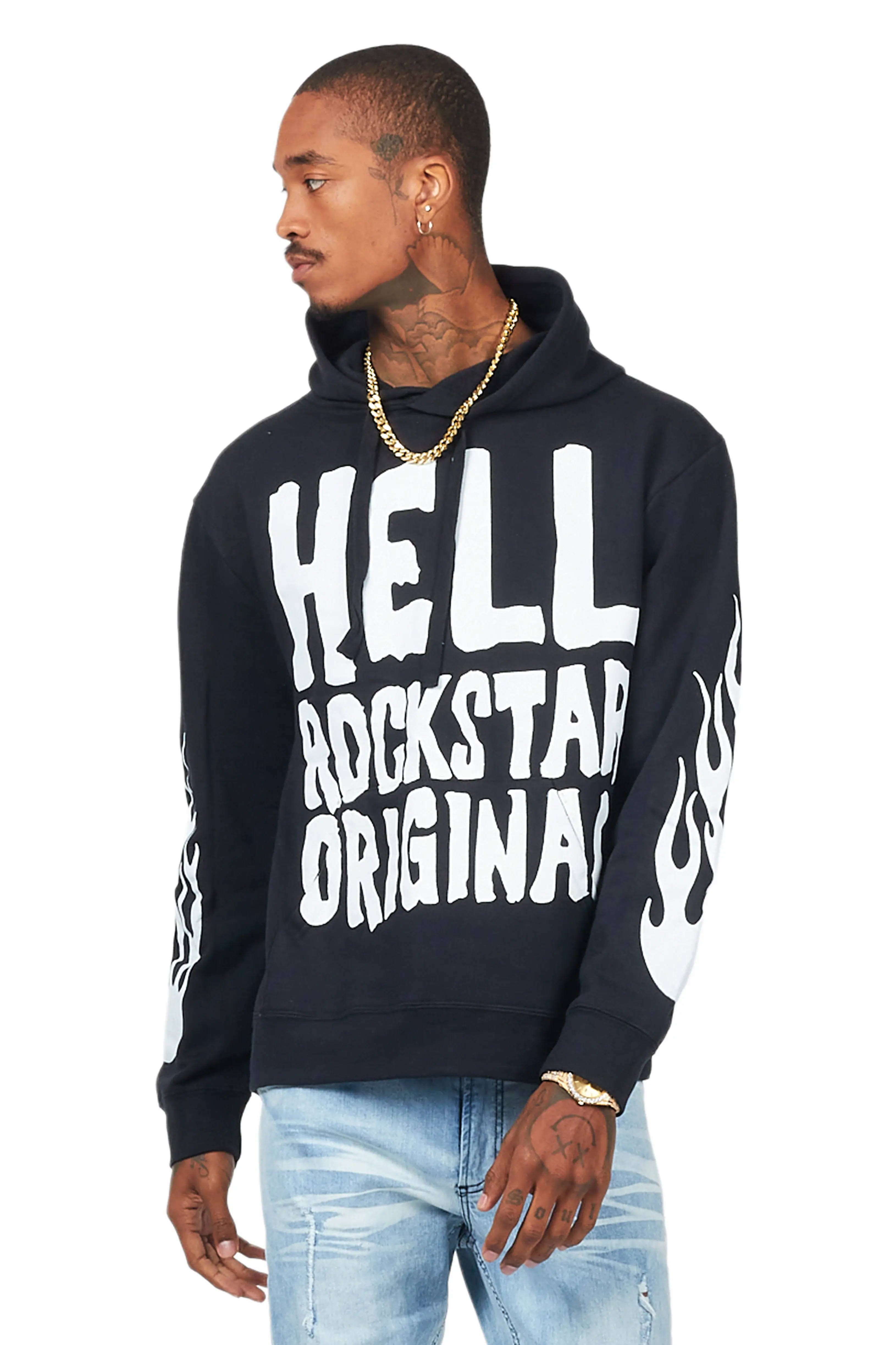 Theon Black Graphic Hoodie - Image 4