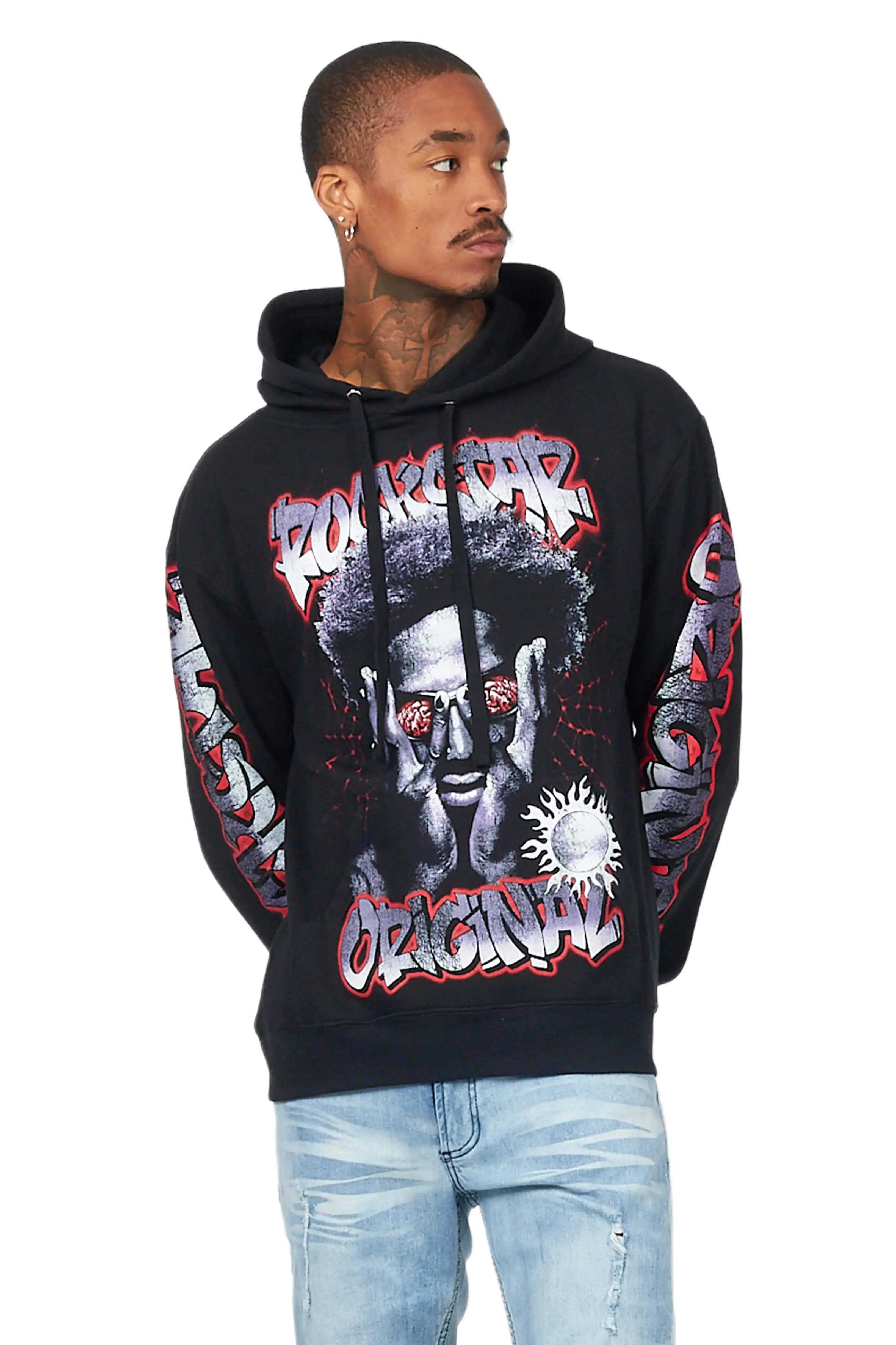 Acke Black Graphic Hoodie - Image 5