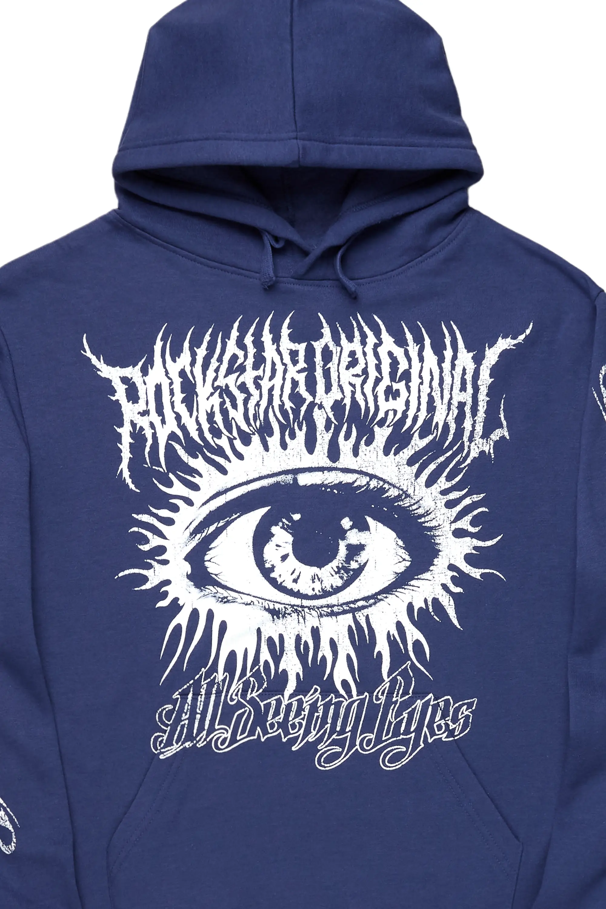 All Seeing Eyes Navy Graphic Hoodie - Image 6
