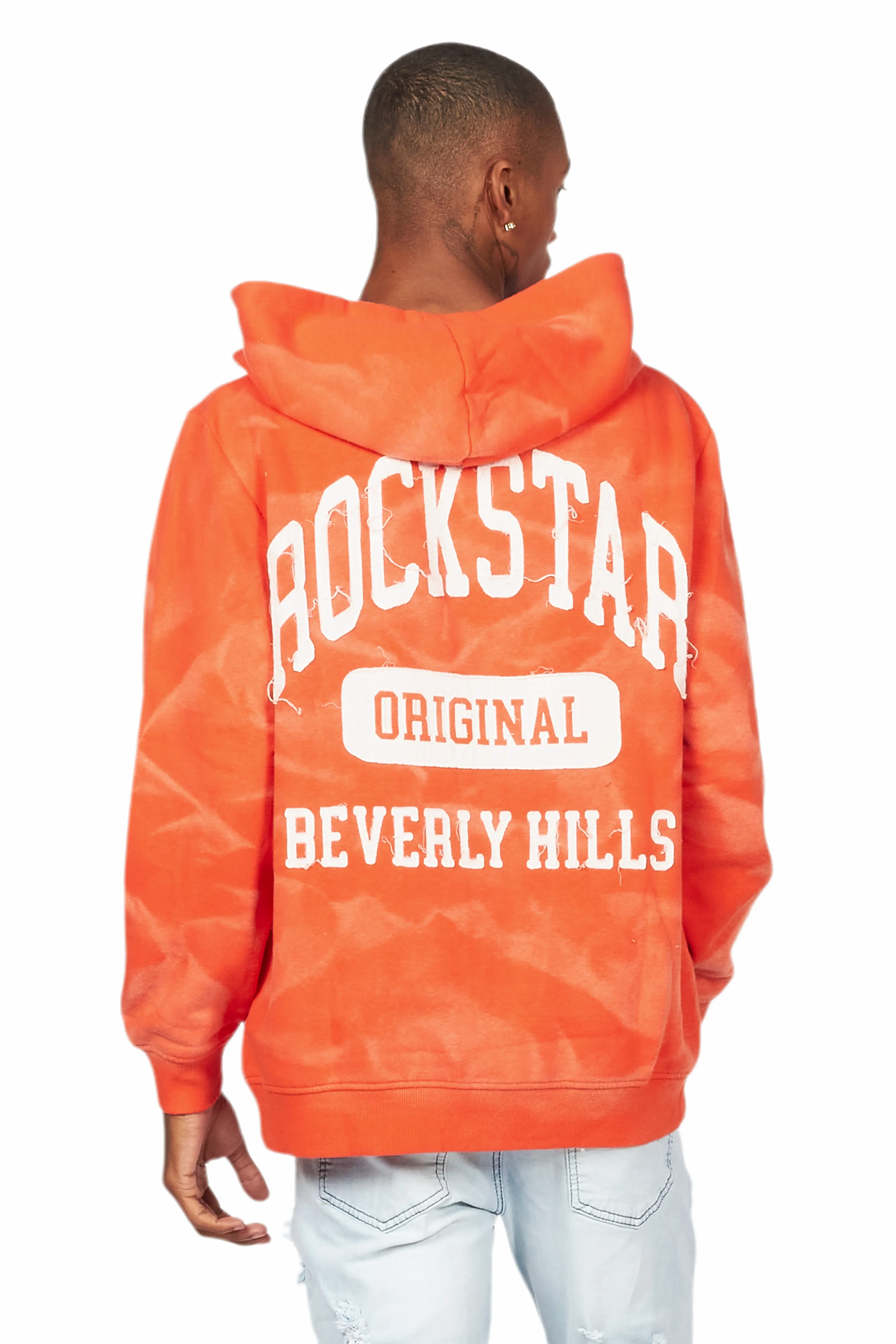 Member Orange Patchwork Graphic Hoodie - Image 5