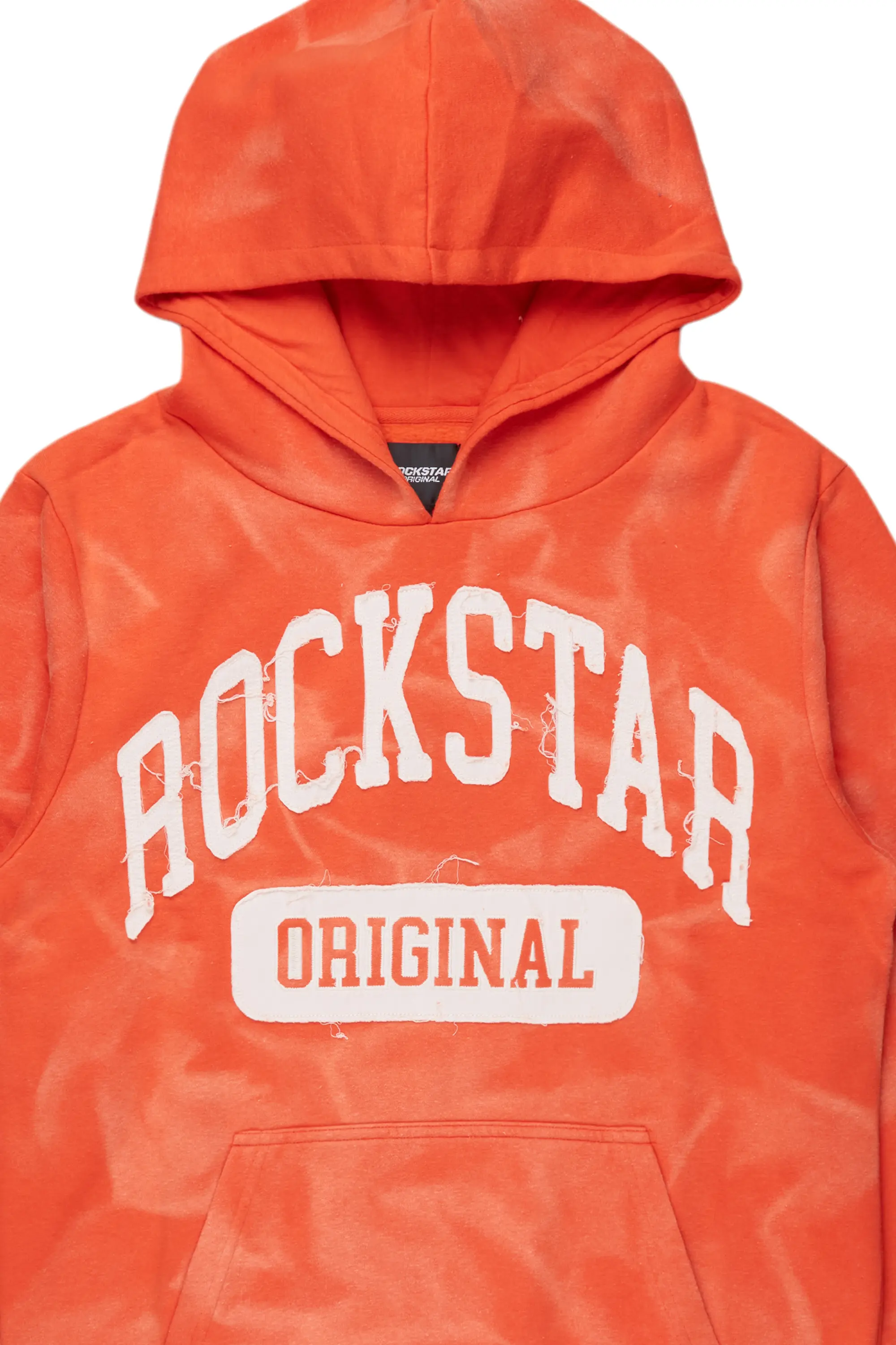 Member Orange Patchwork Graphic Hoodie - Image 6