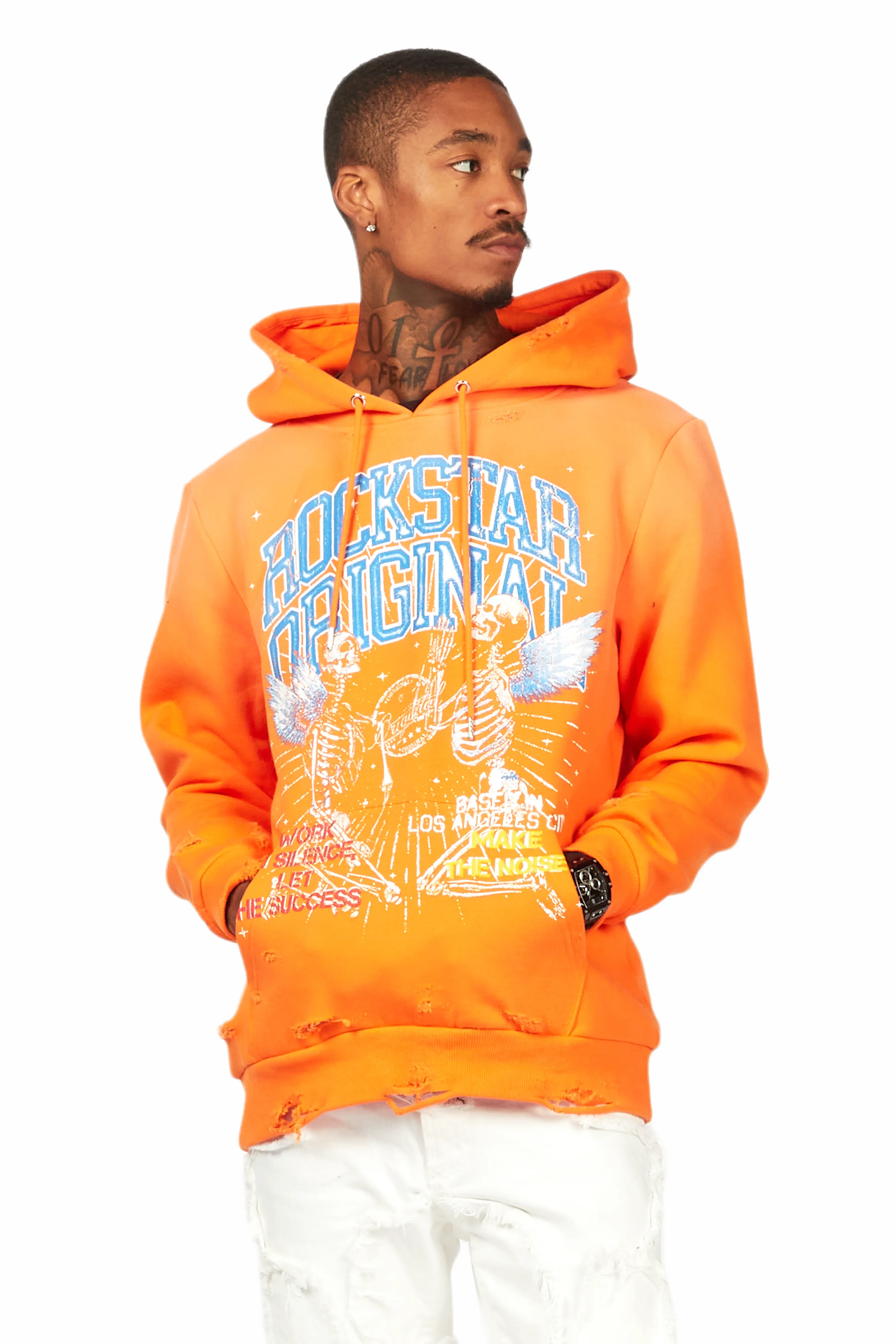 Chloe Orange Graphic Hoodie - Image 2