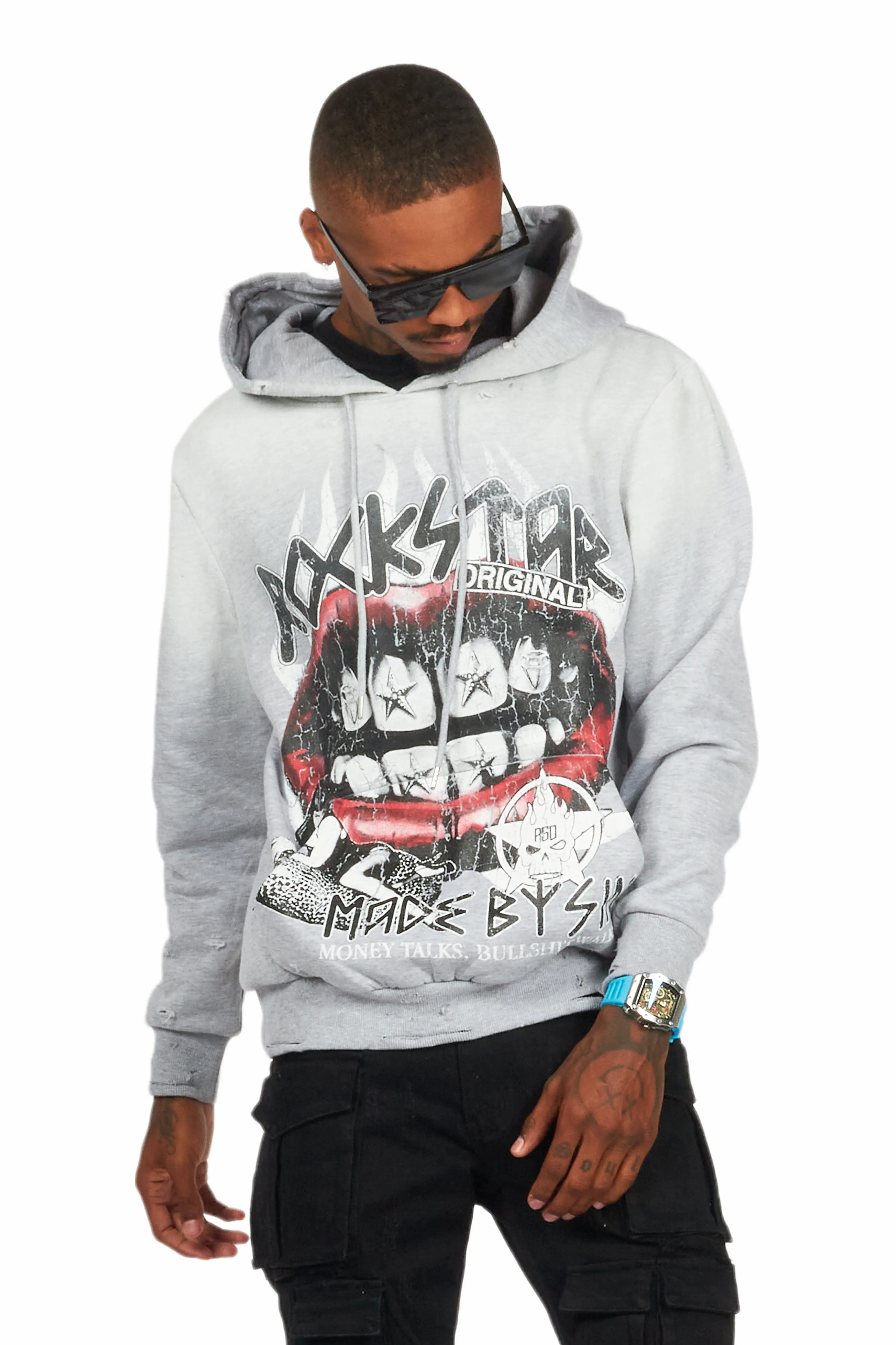 Gard Heather Grey Graphic Hoodie - Image 4