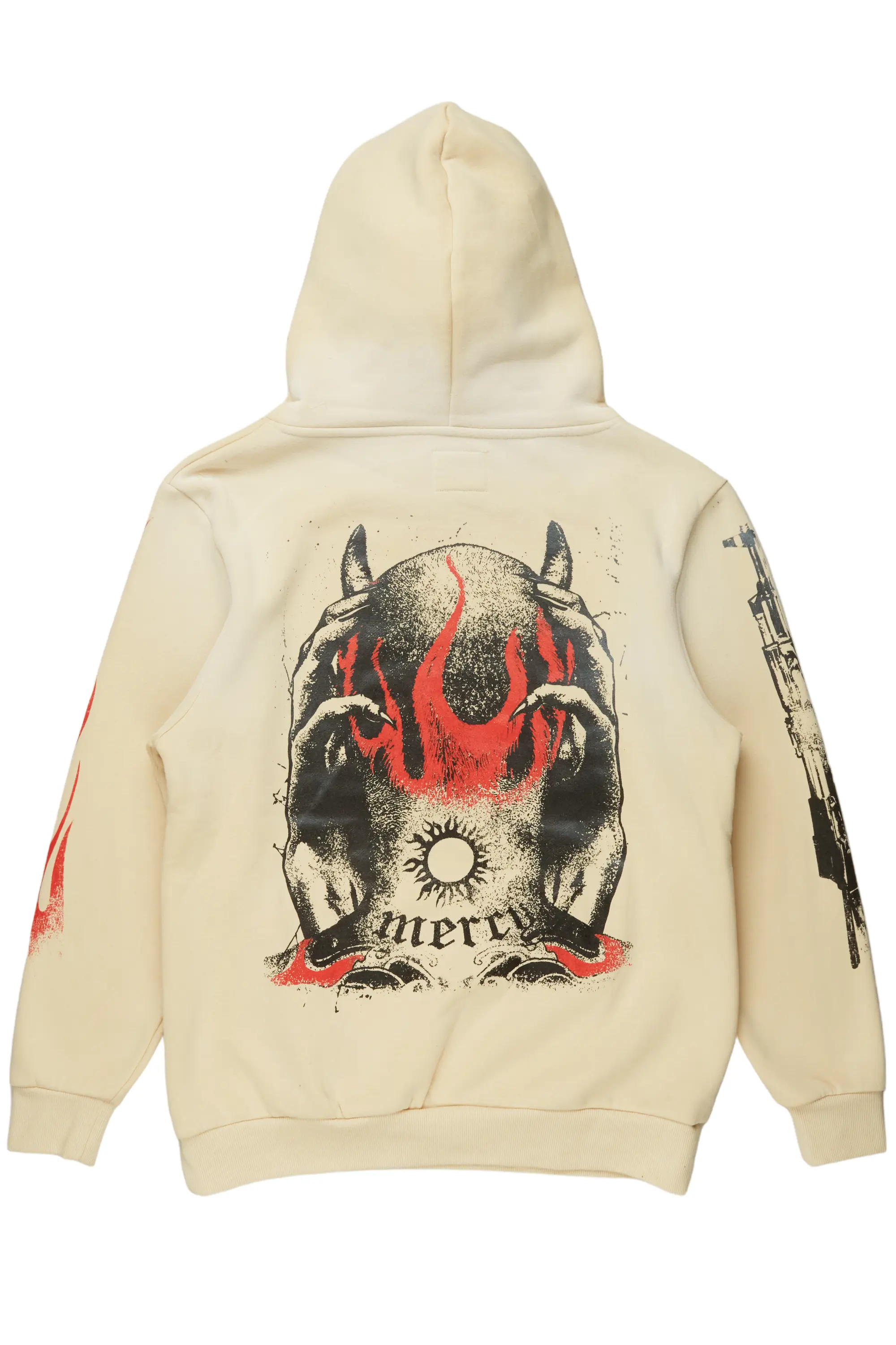 Mercy Beige Graphic Hoodie - Image 7