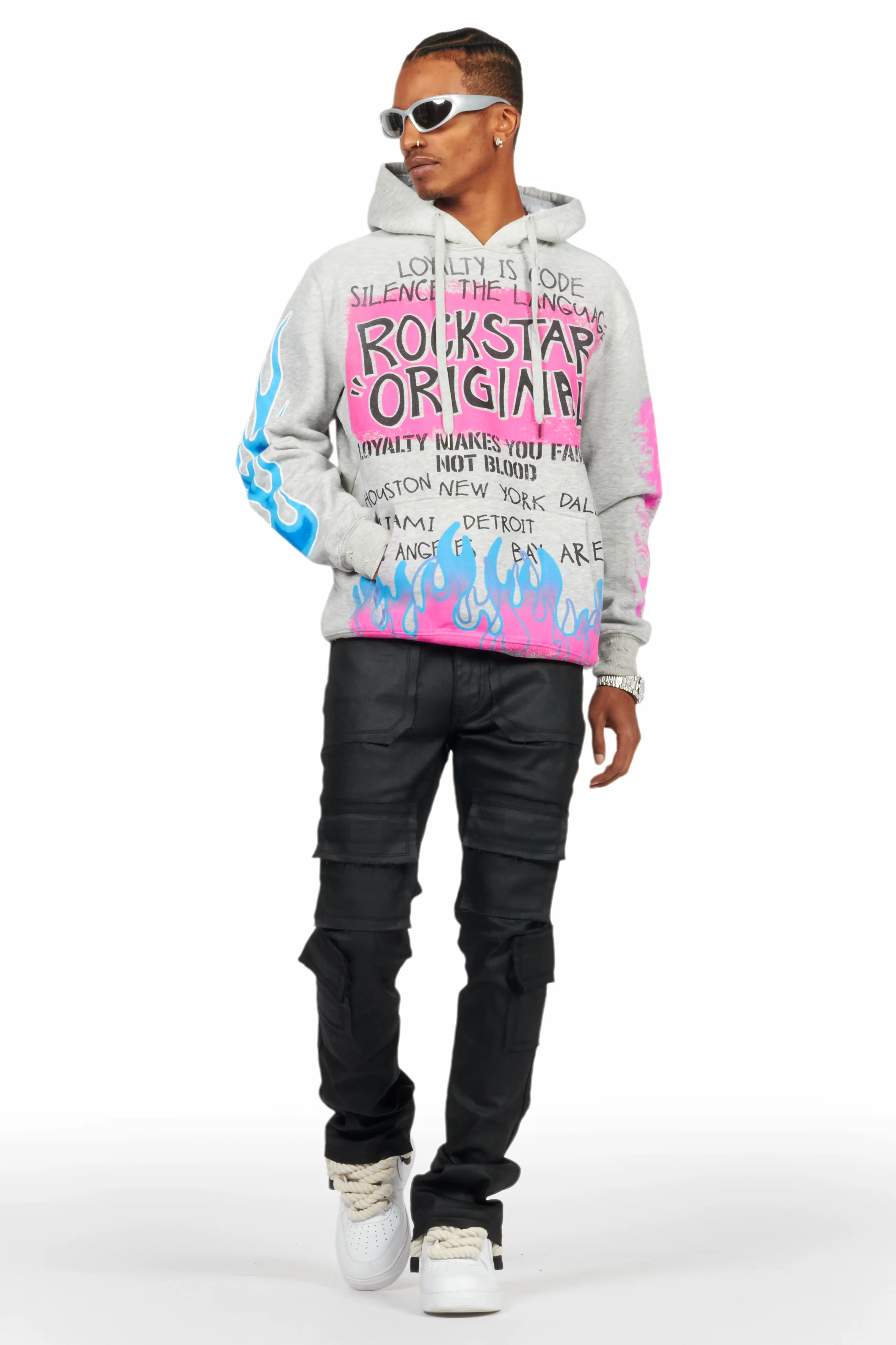 Beno Heather Grey Distressed Graphic Hoodie - Image 10