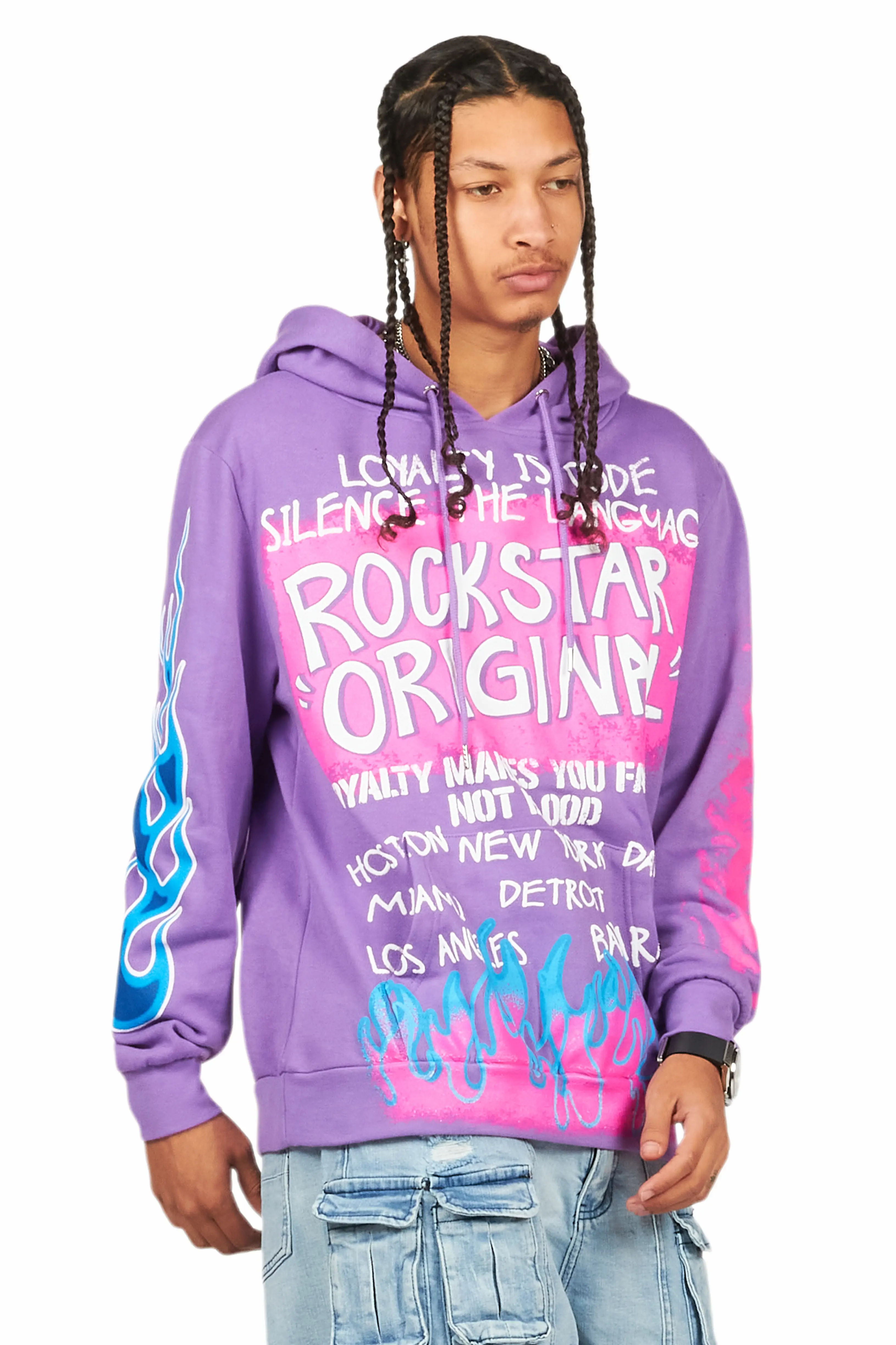 Beno Purple Distressed Graphic Hoodie - Image 16