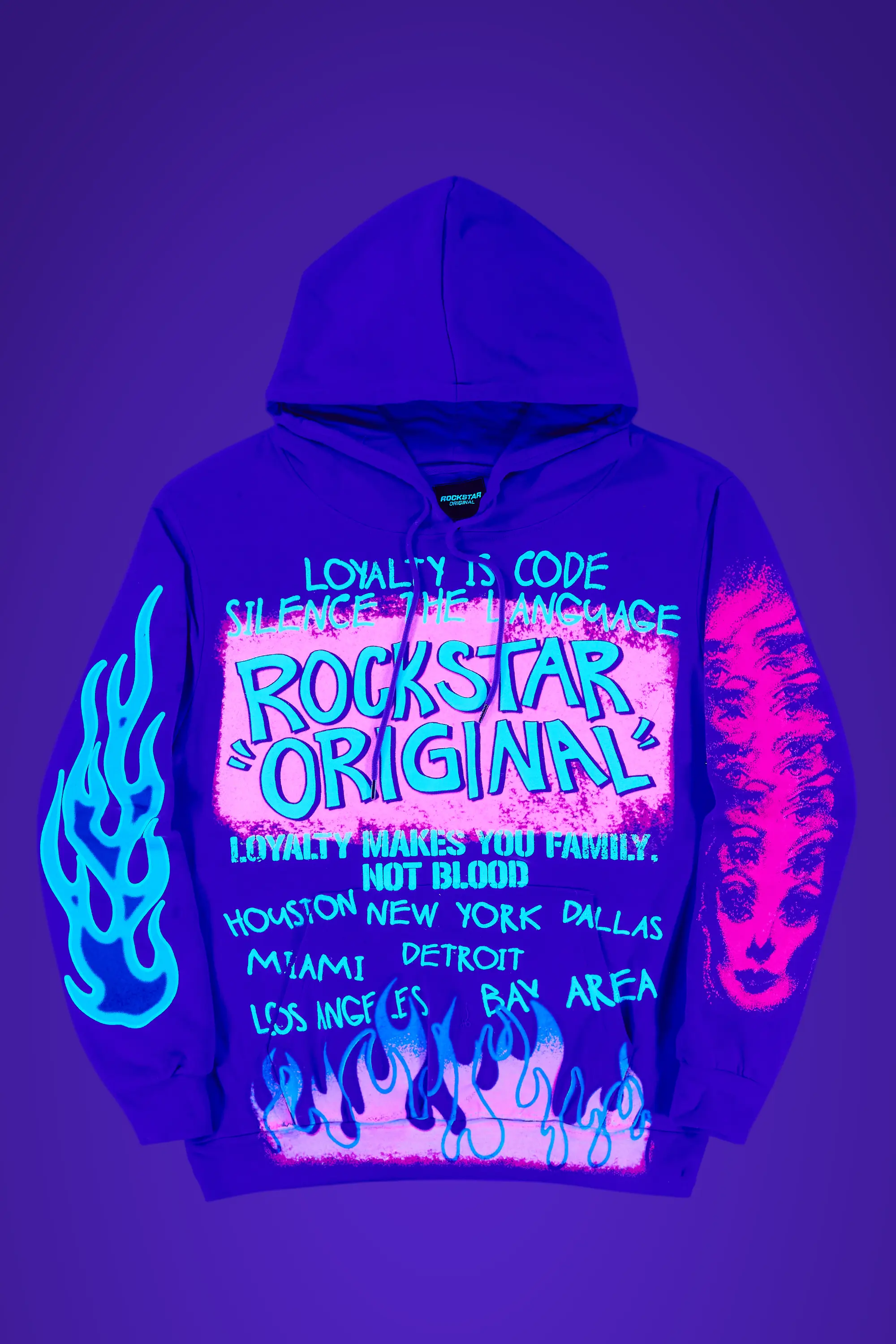Beno Purple Distressed Graphic Hoodie - Image 3