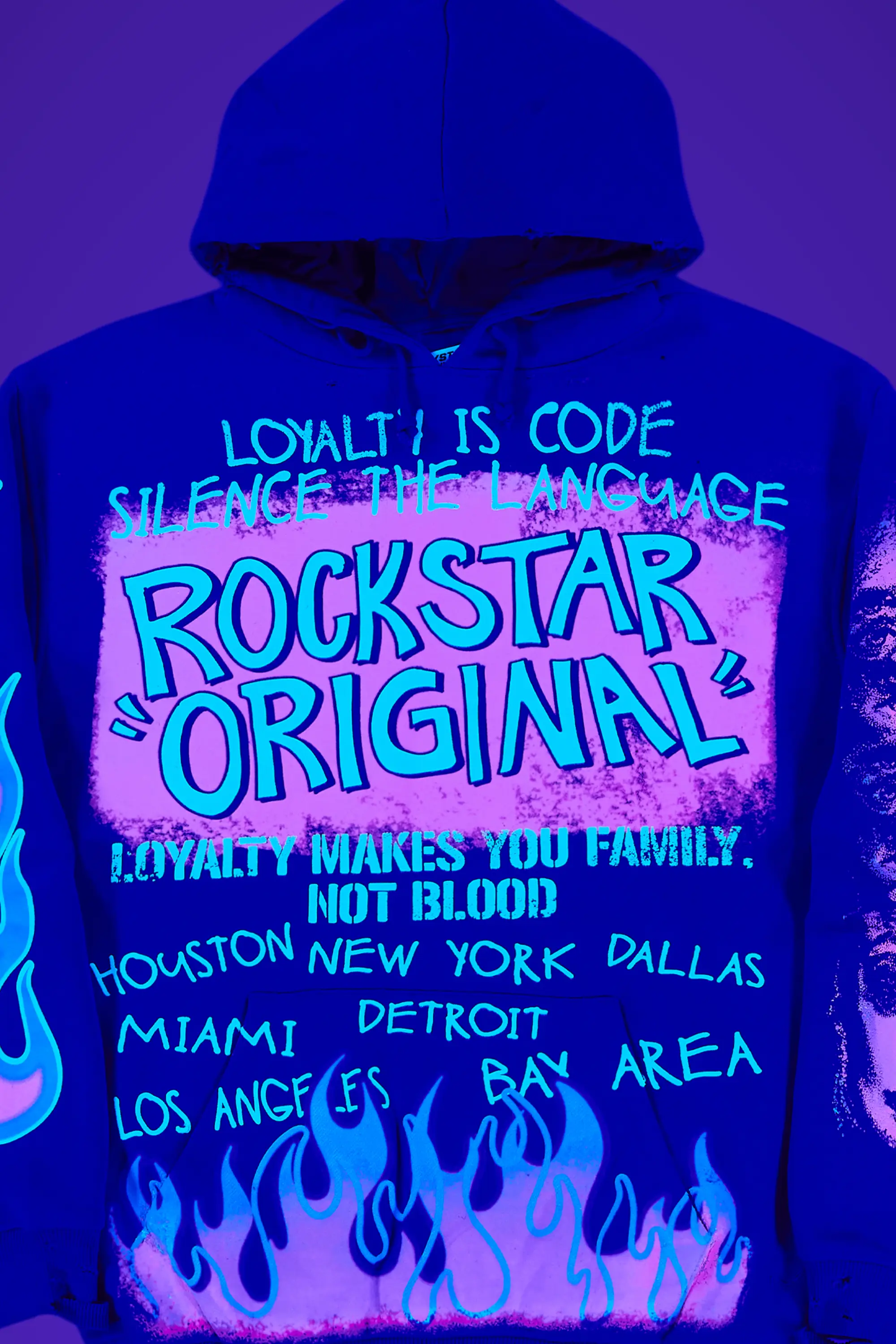 Beno Royal Blue Distressed Graphic Hoodie - Image 15