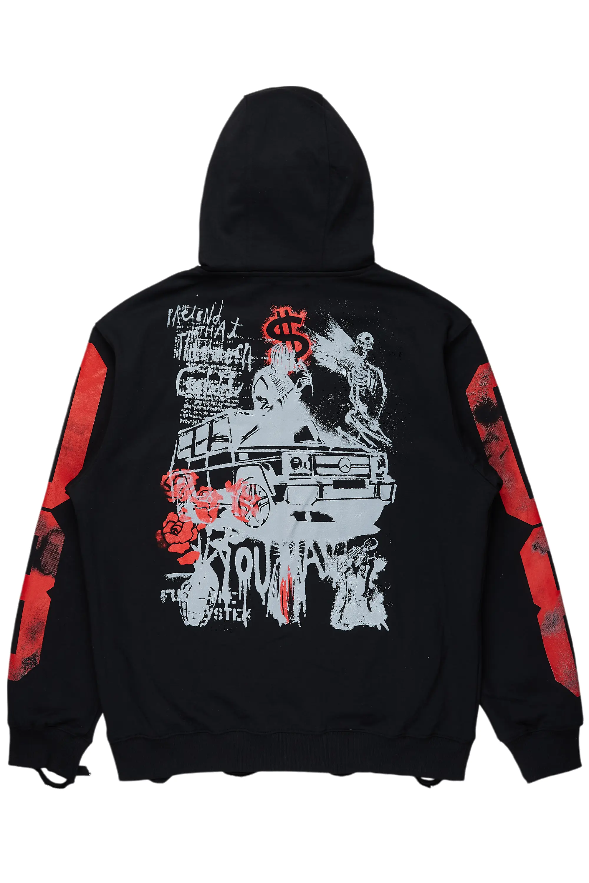 Grill Black Distressed Graphic Hoodie - Image 8