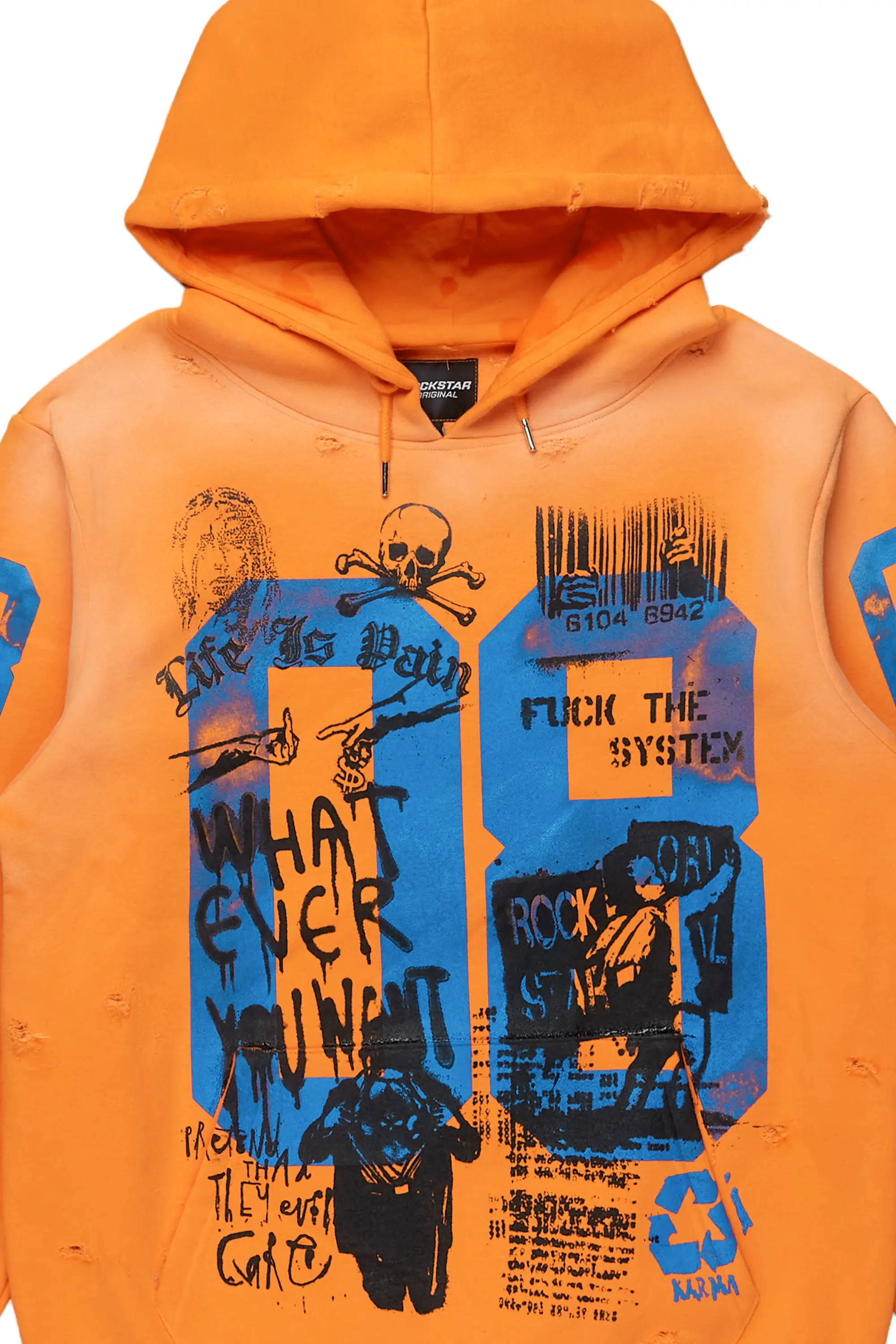 Grill Orange Distressed Graphic Hoodie - Image 6