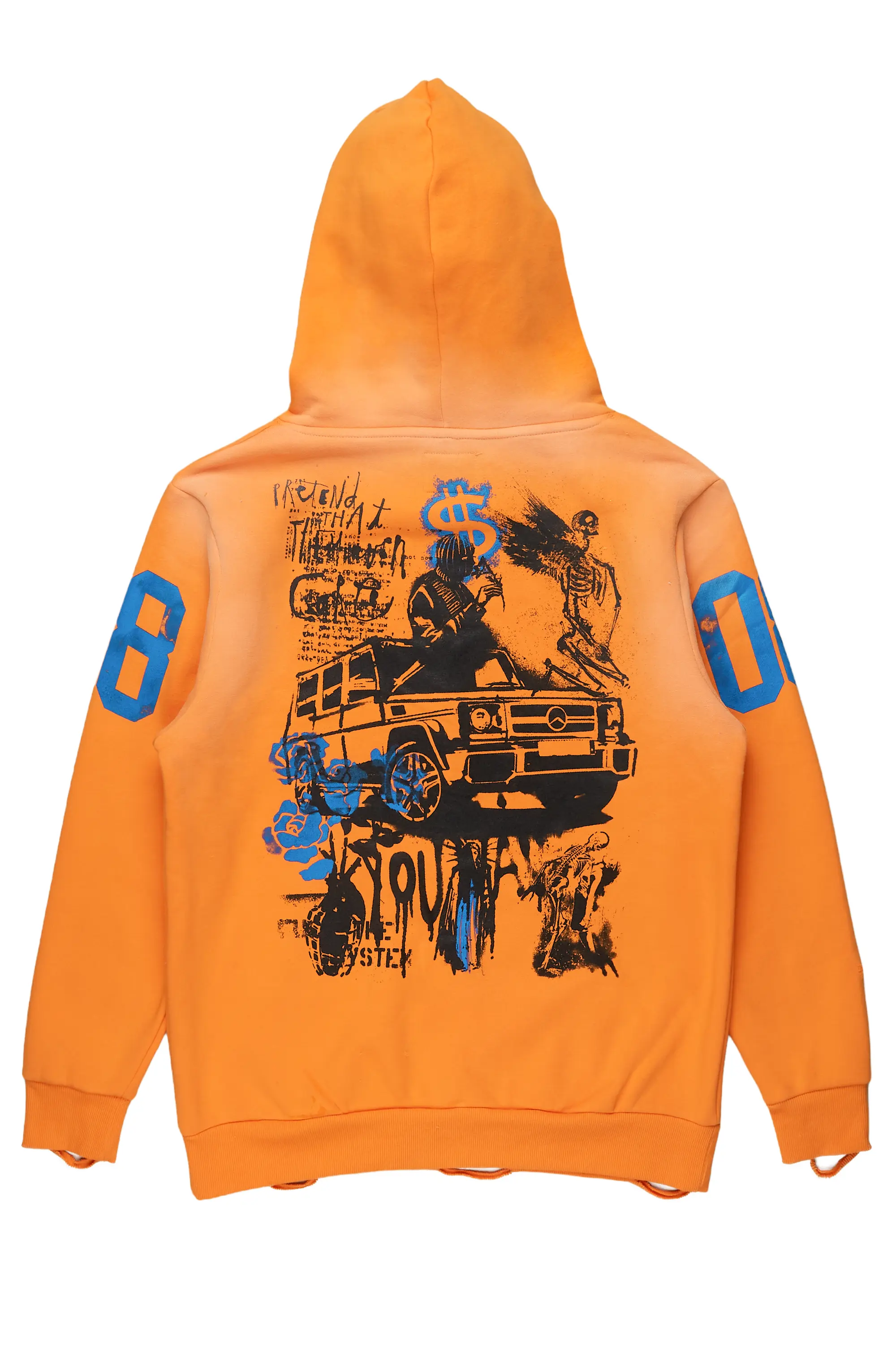 Grill Orange Distressed Graphic Hoodie - Image 7