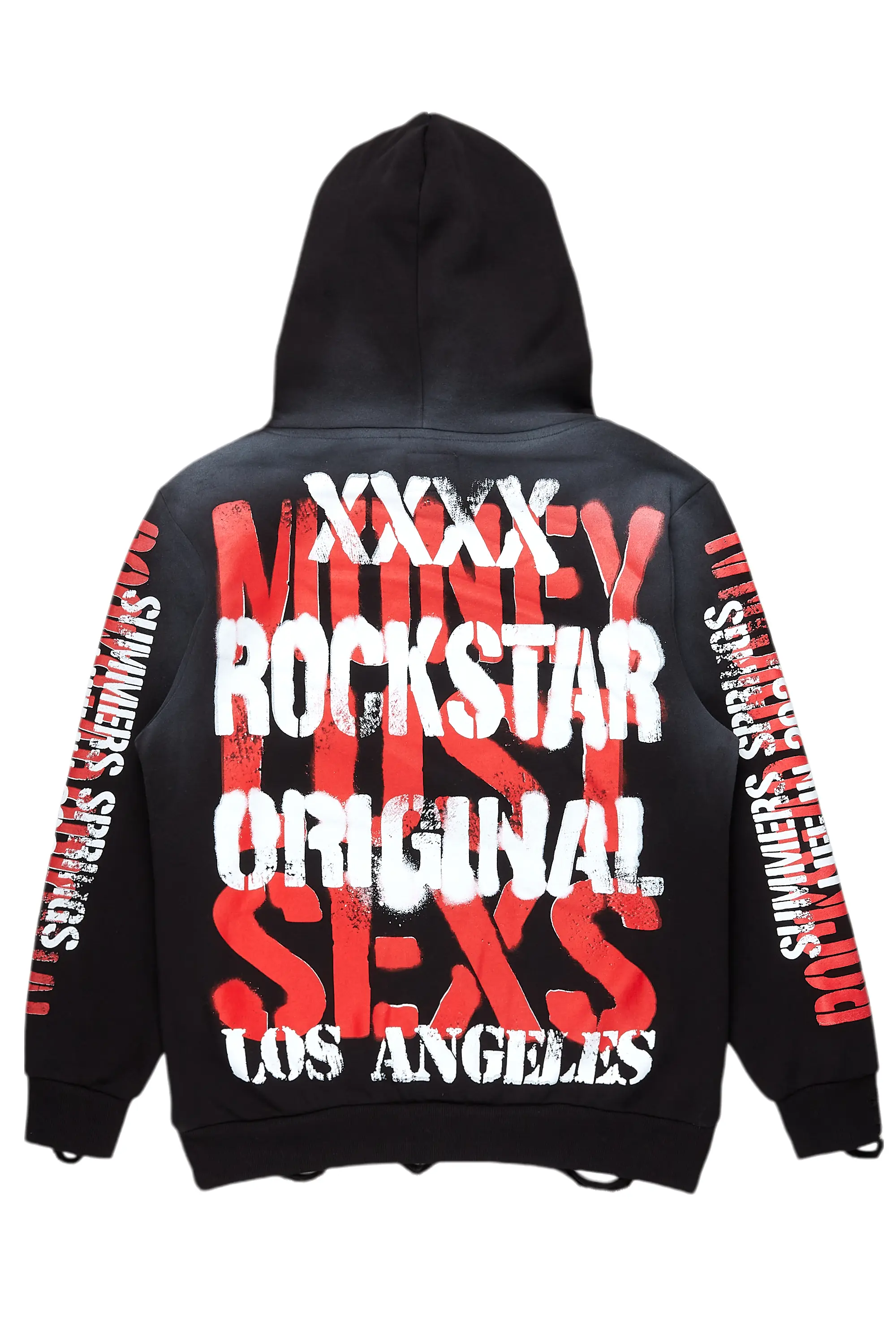 Omer Black Distressed Graphic Hoodie - Image 8