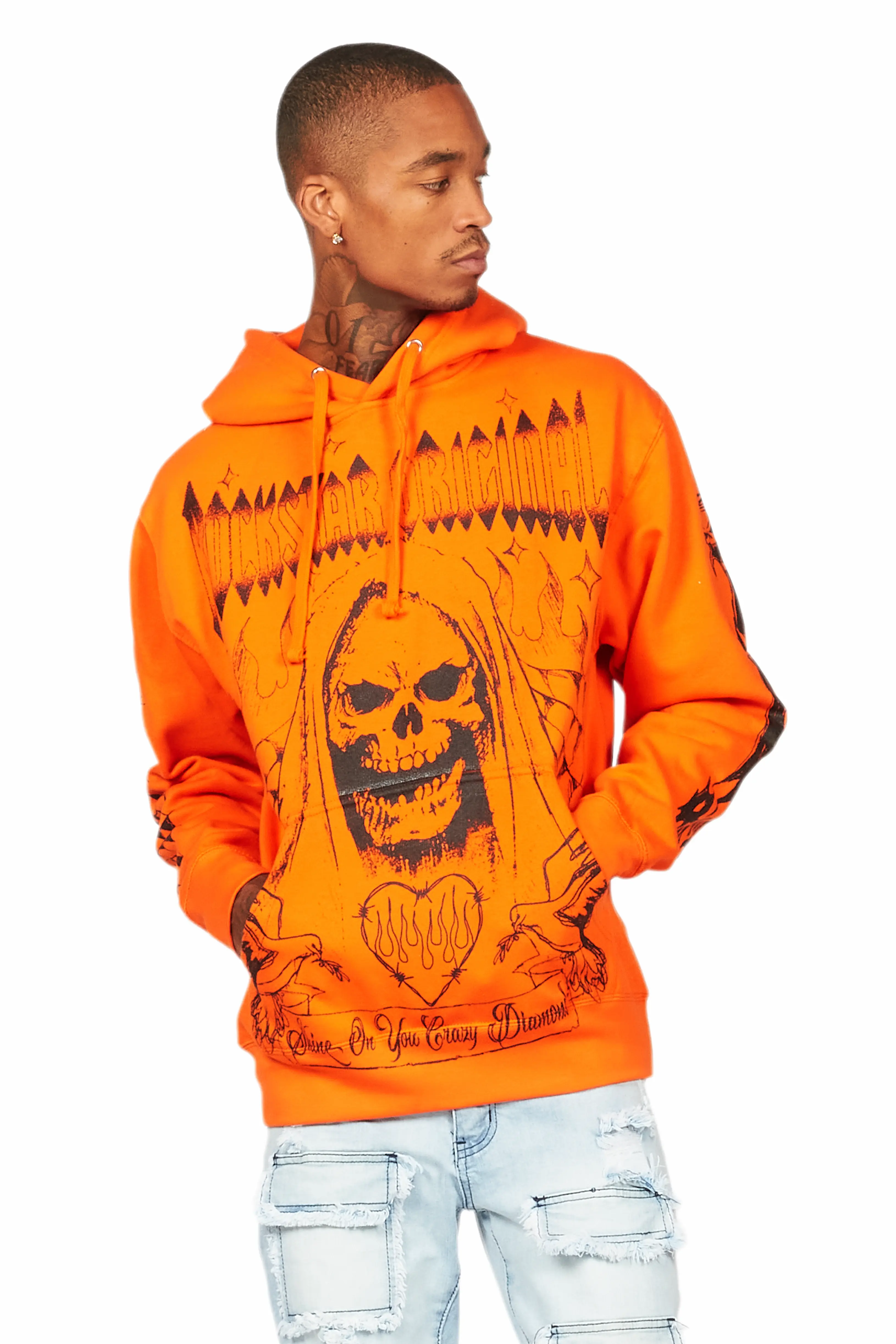 Pogboom Orange Graphic Hoodie - Image 3