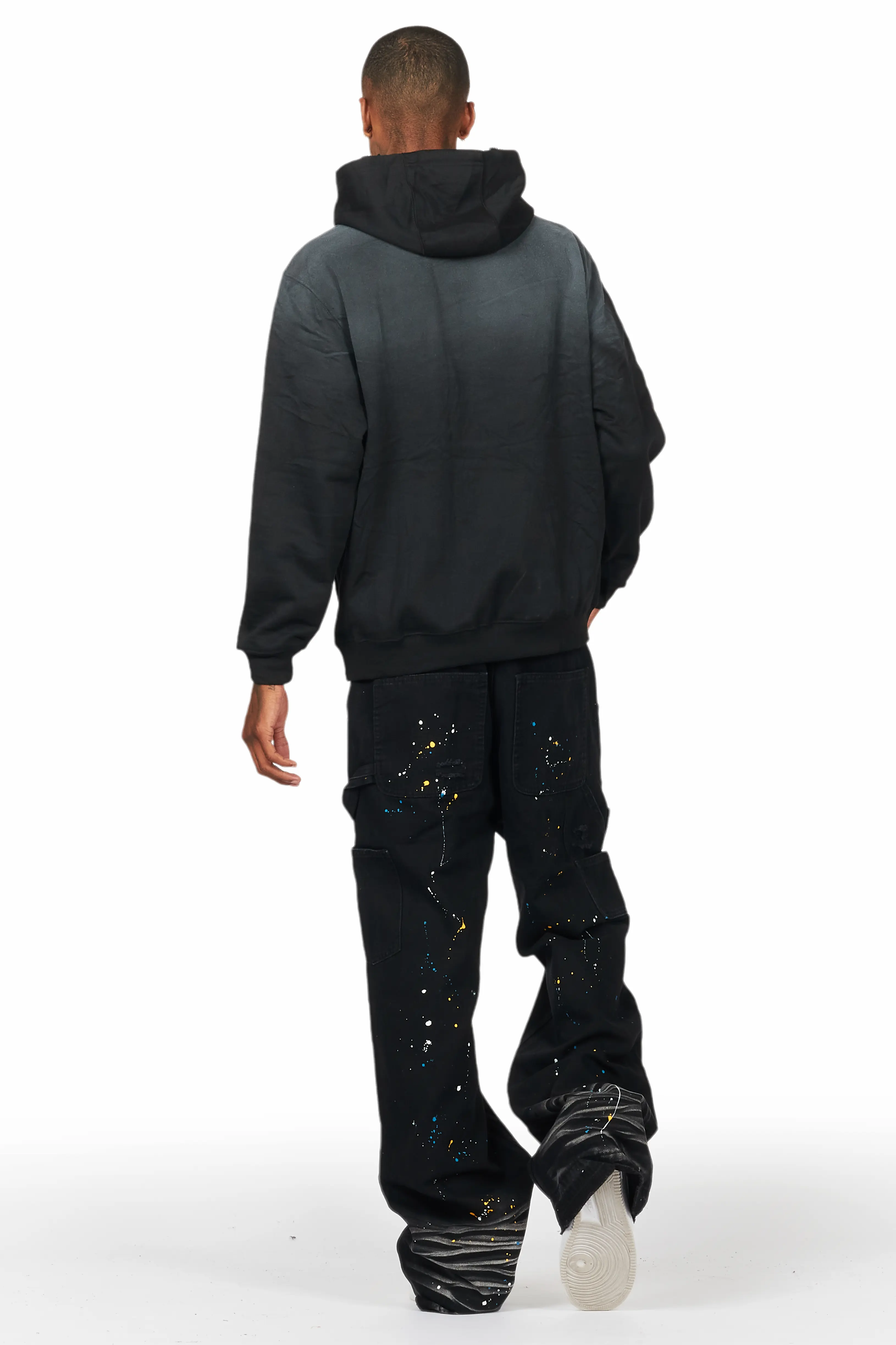 Ojas Black Graphic Distressed Hoodie - Image 5