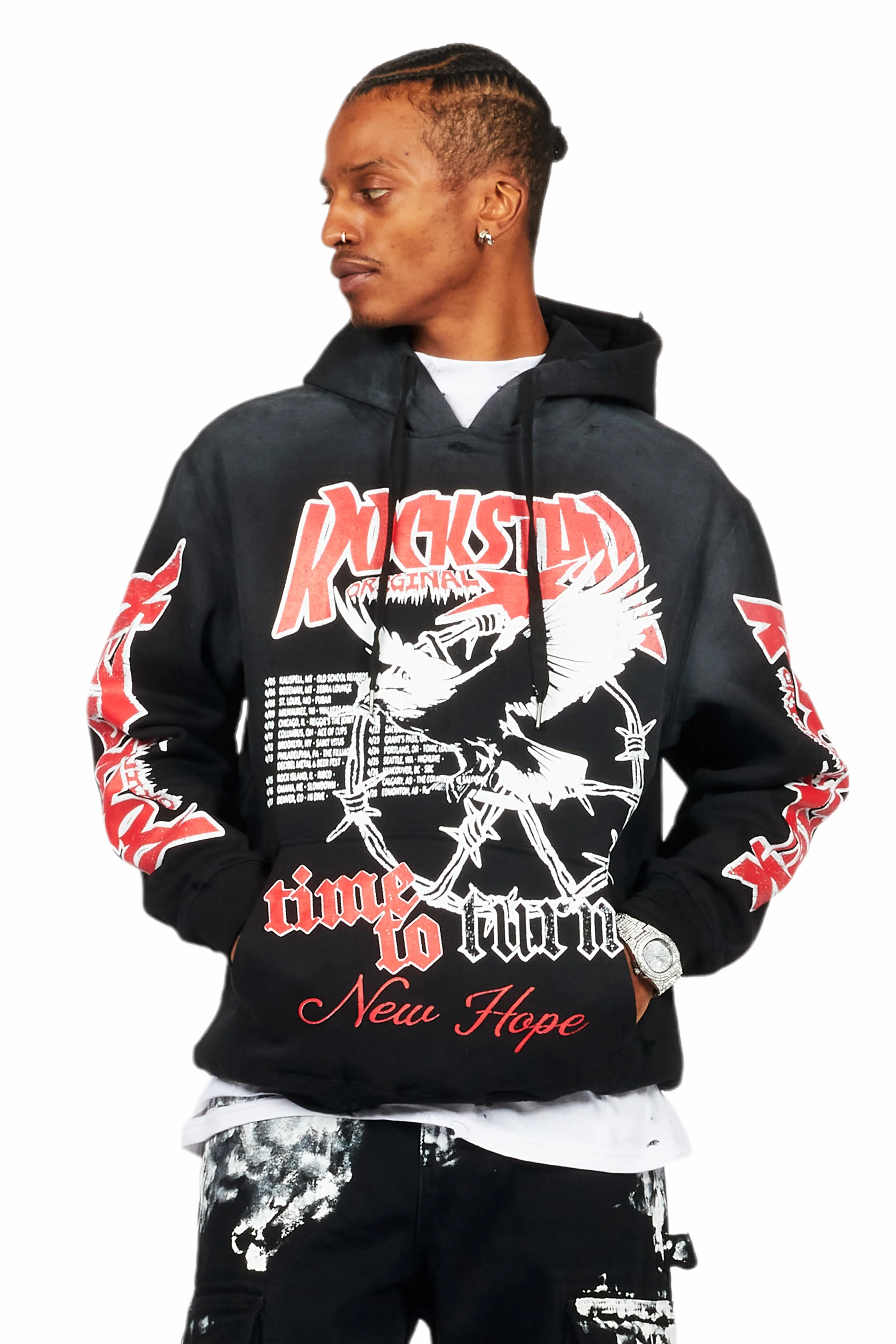 Burial Black Graphic Hoodie - Image 2