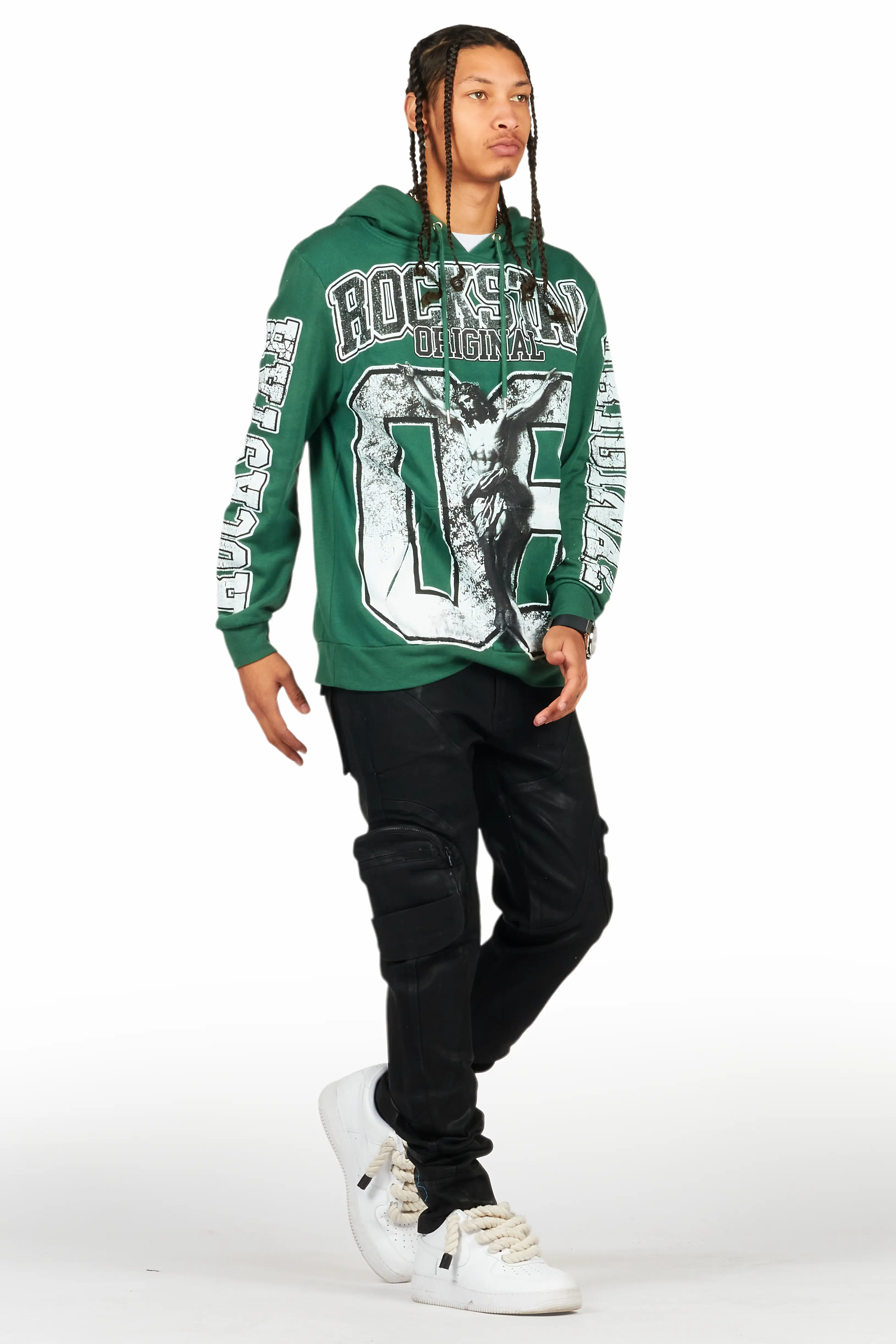 Fields Green Distressed Graphic Hoodie - Image 6