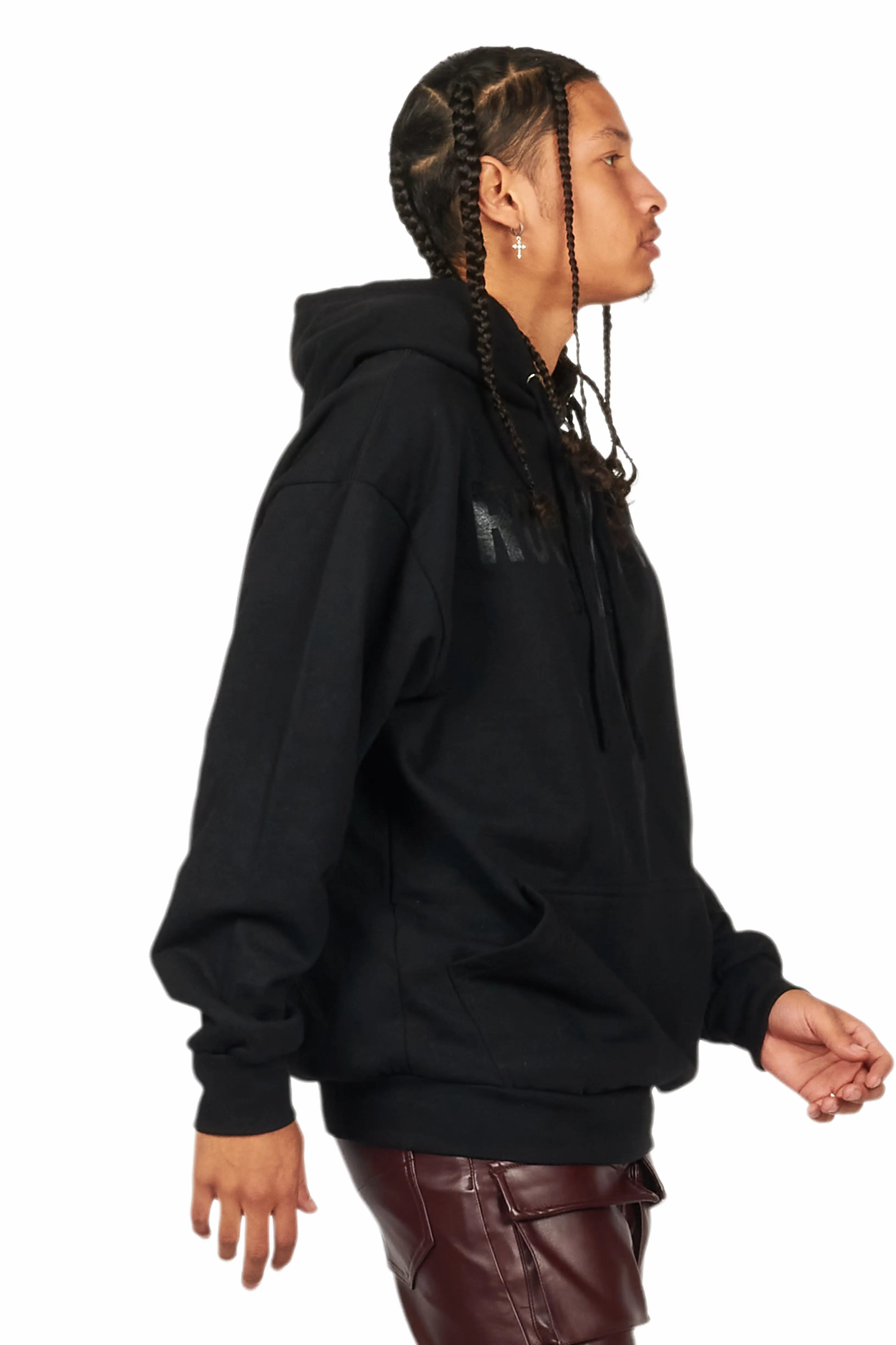 Sana Black Graphic Hoodie - Image 3
