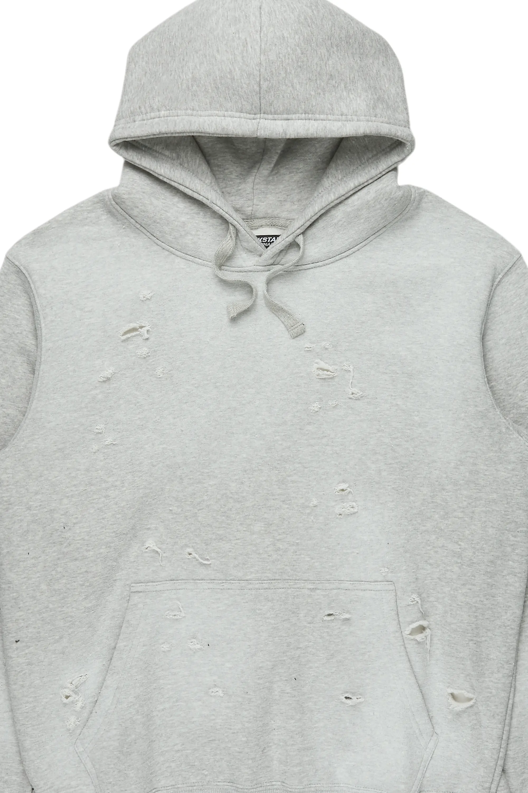 Baki Heather Grey Distressed Hoodie - Image 7