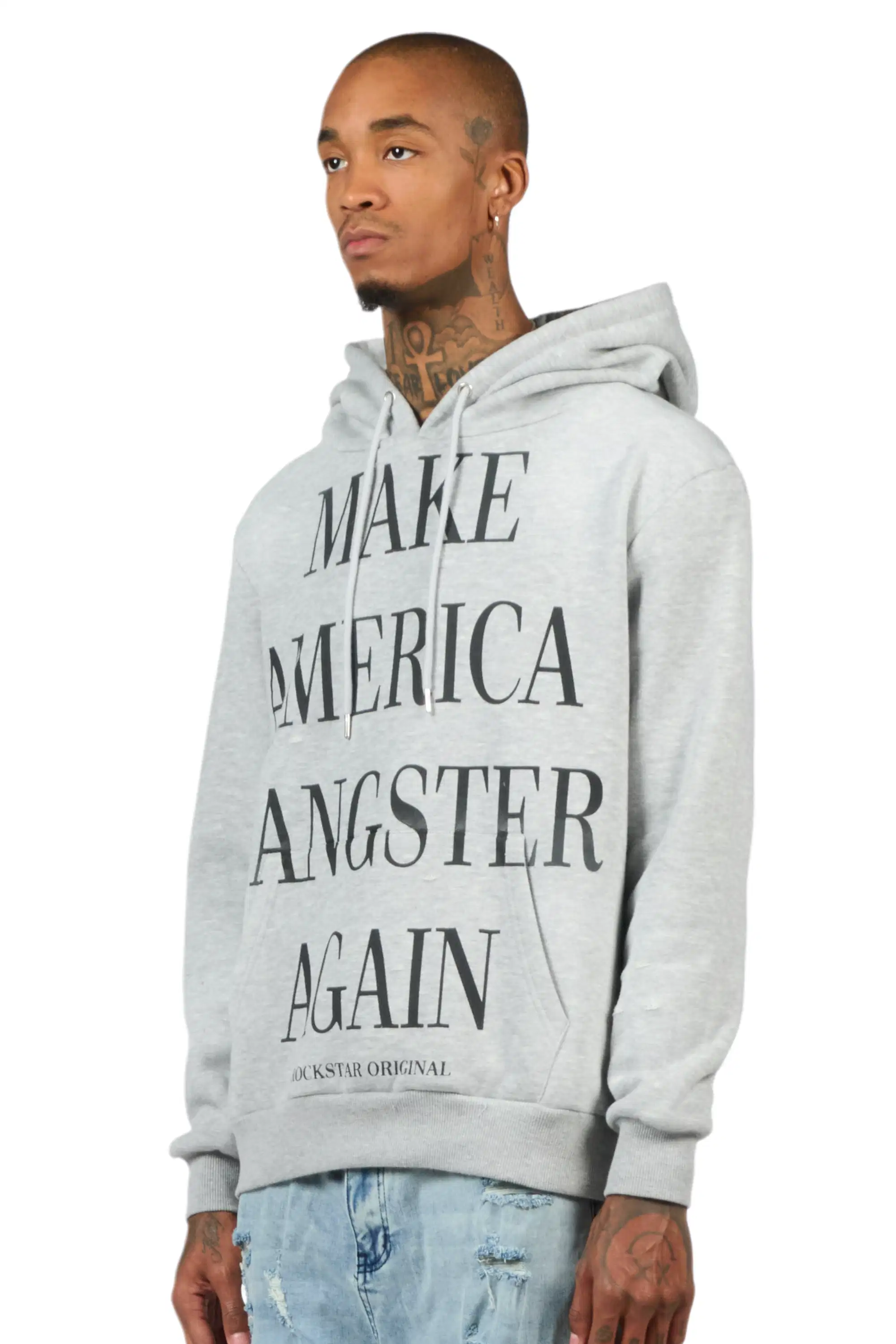 Drake Heather Grey Graphic Hoodie - Image 4