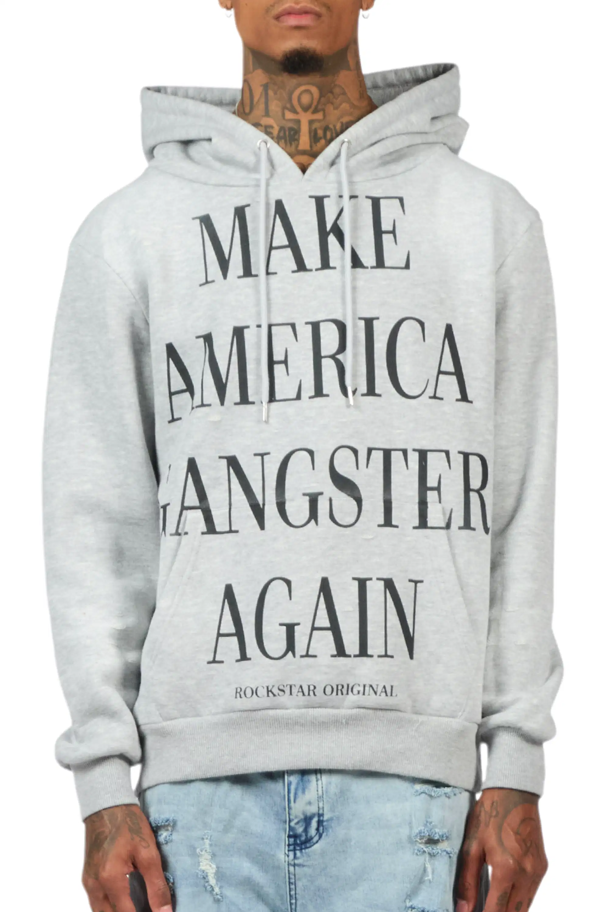 Drake Heather Grey Graphic Hoodie - Image 6