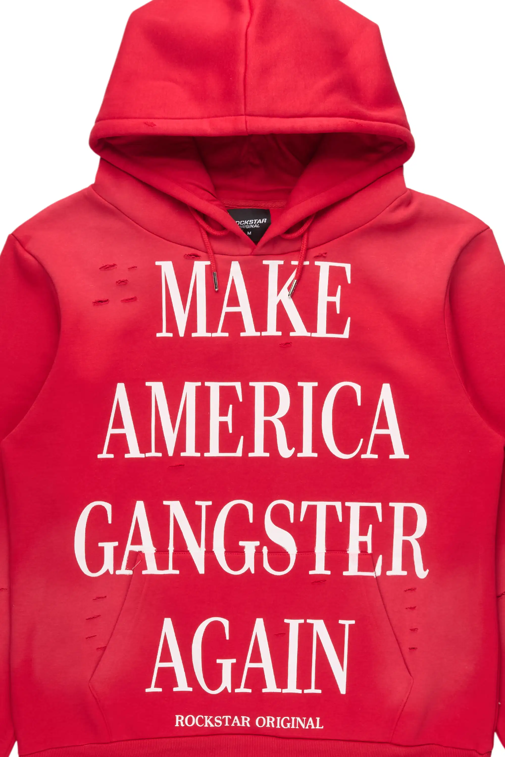 Drako Red Graphic Distressed Relaxed Hoodie - Image 5