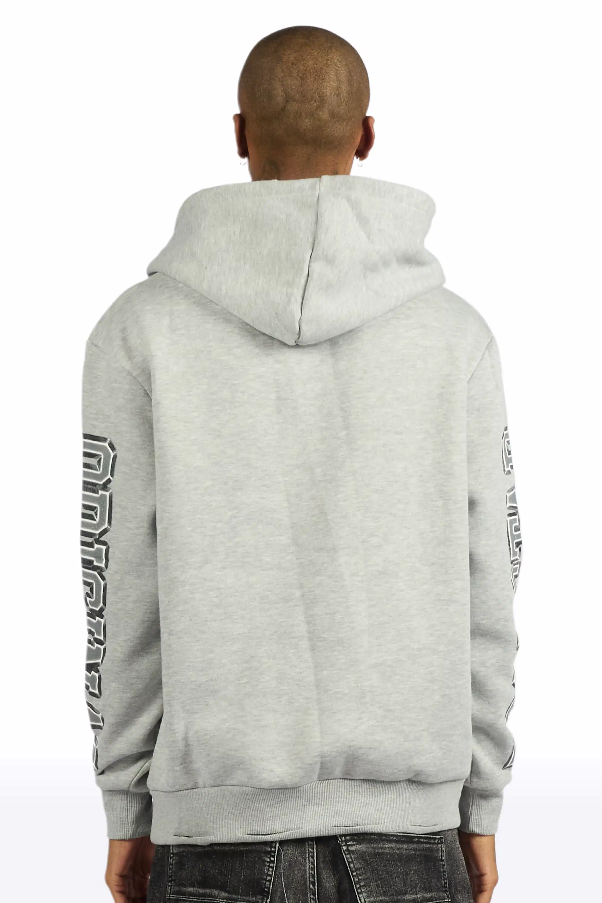 Rleague Grey Distressed Graphic Relaxed Hoodie - Image 4