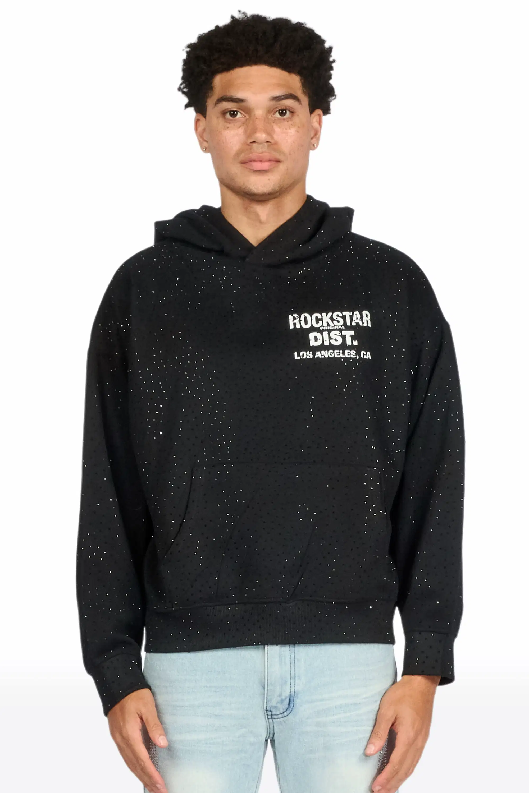 Lake Black Rhinestone Oversized Hoodie - Image 5