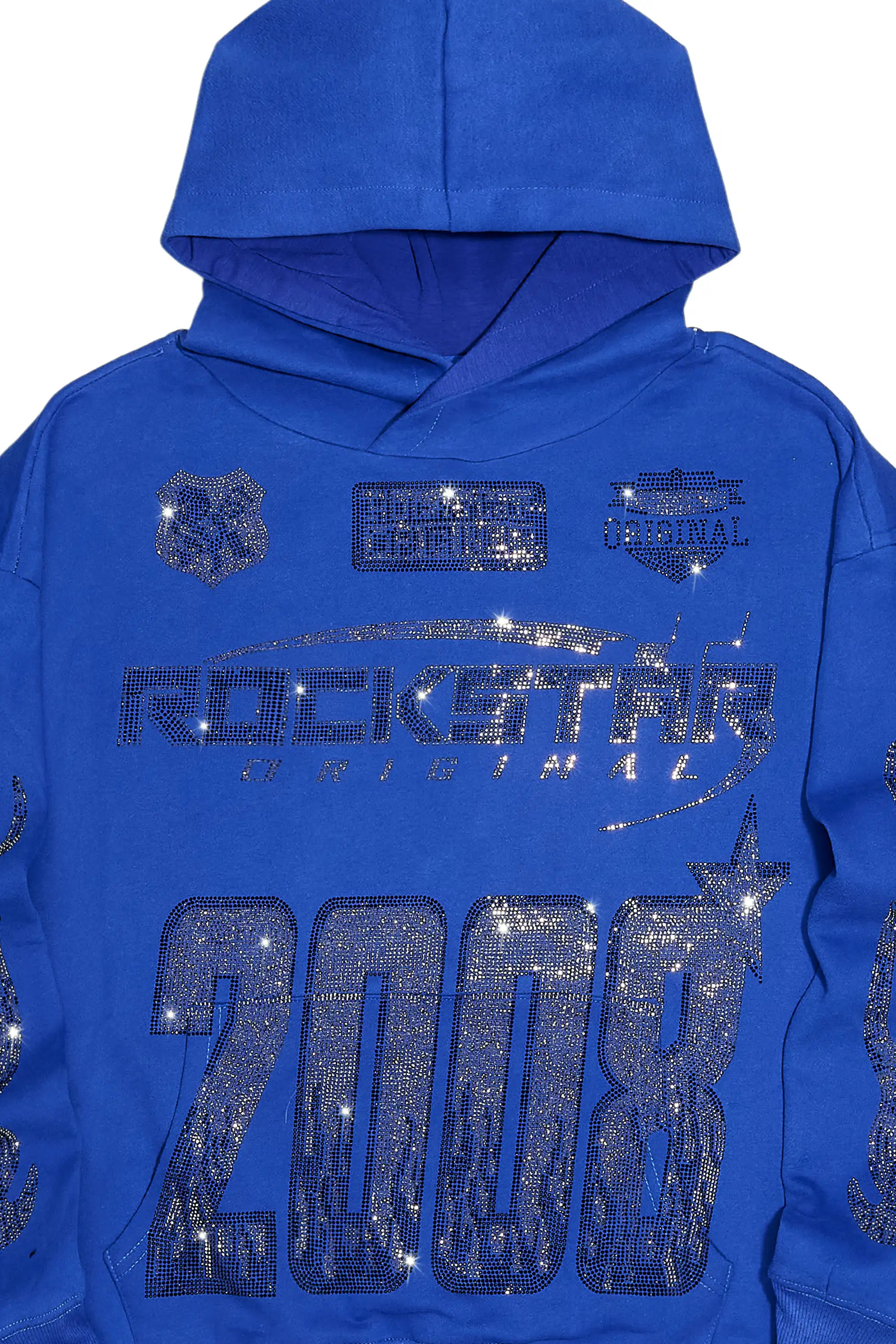 Amos Royal Rhinestone Oversized Hoodie - Image 9