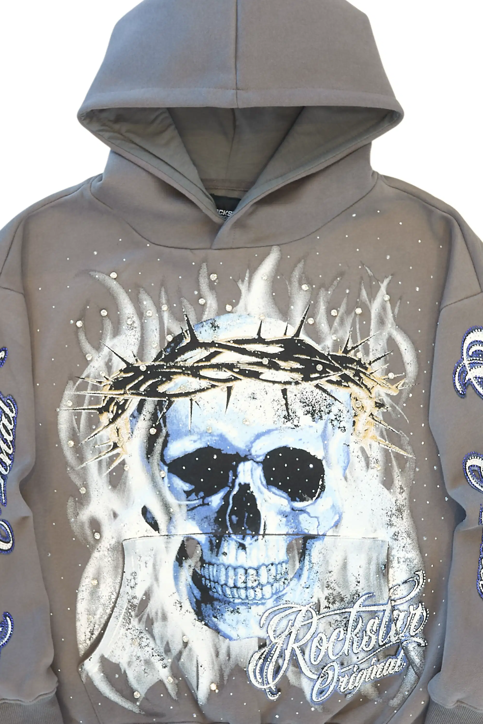 Blaise Charcoal Rhinestone Oversized Hoodie - Image 7