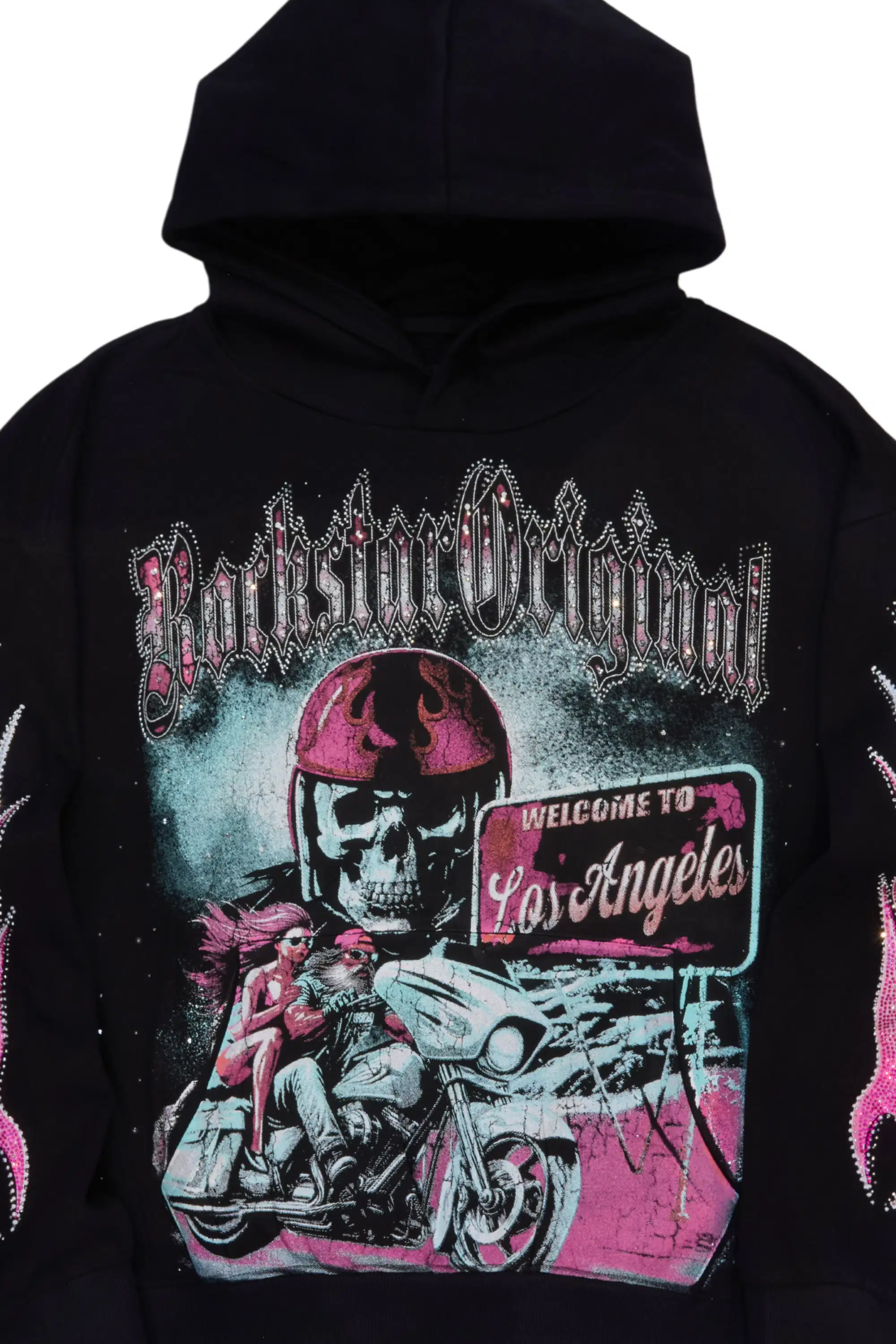 Reece Black Rhinestone Oversized Hoodie - Image 7