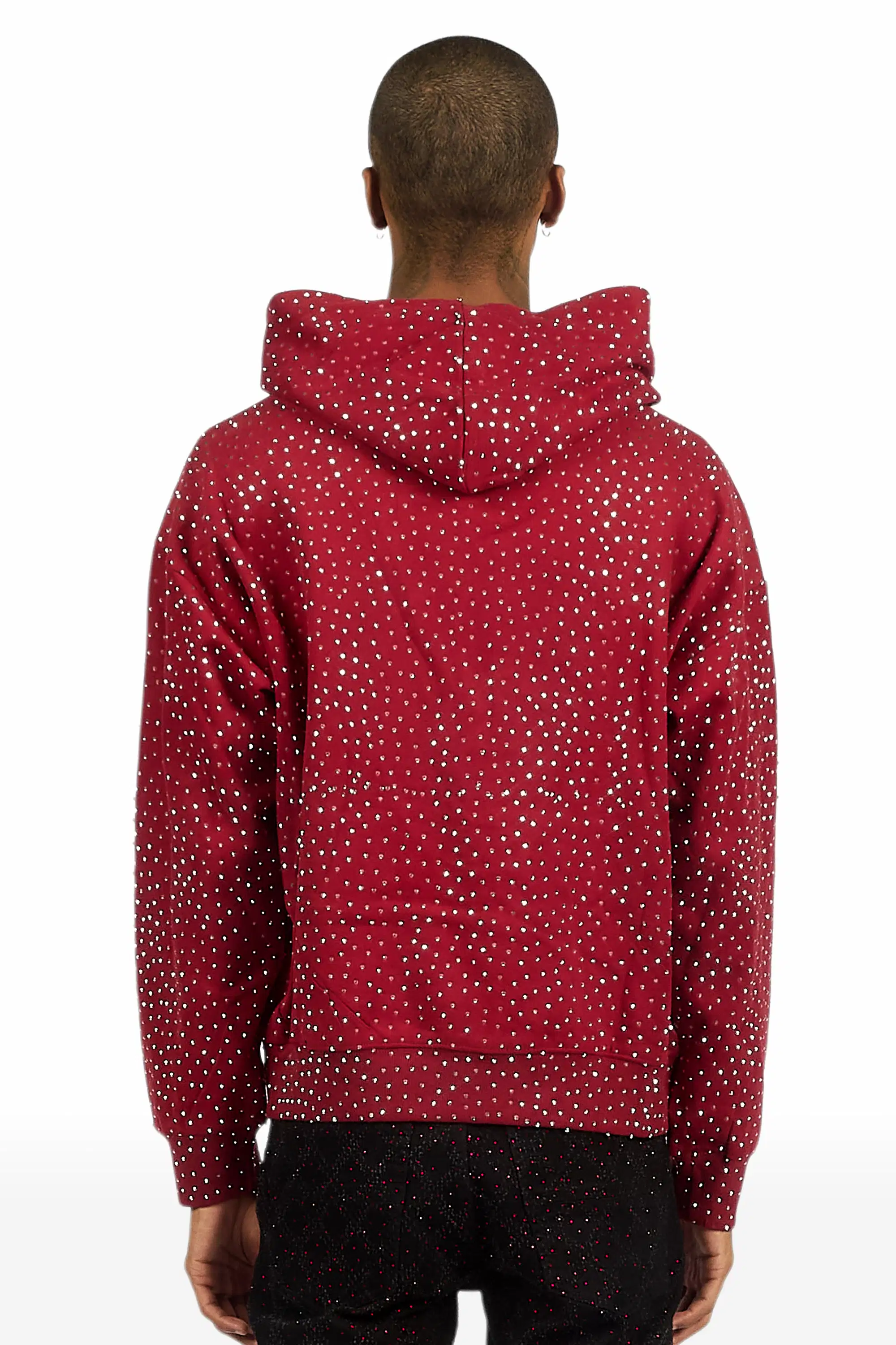 Iceout Red Rhinestone Oversized Hoodie - Image 5