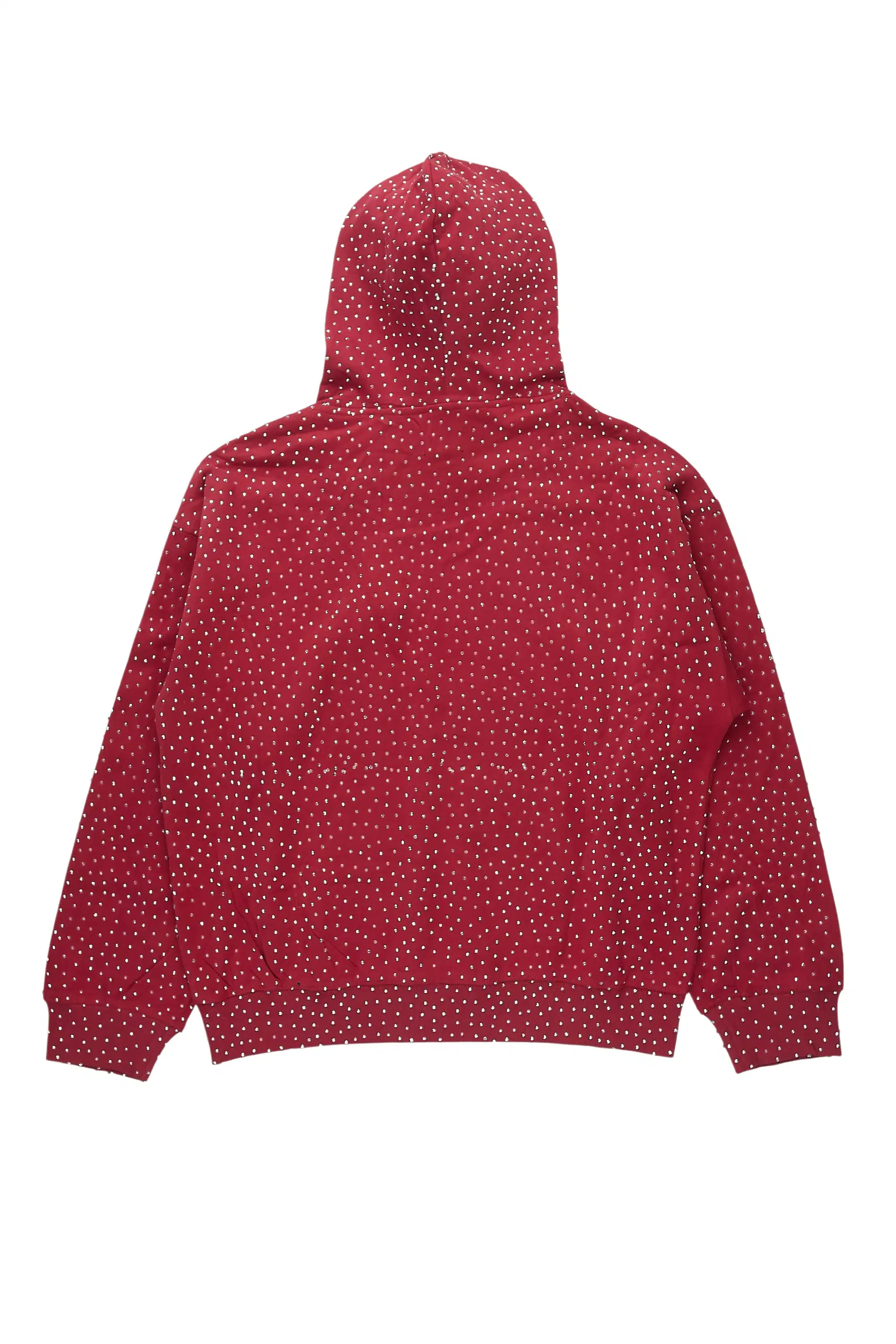 Iceout Red Rhinestone Oversized Hoodie - Image 8