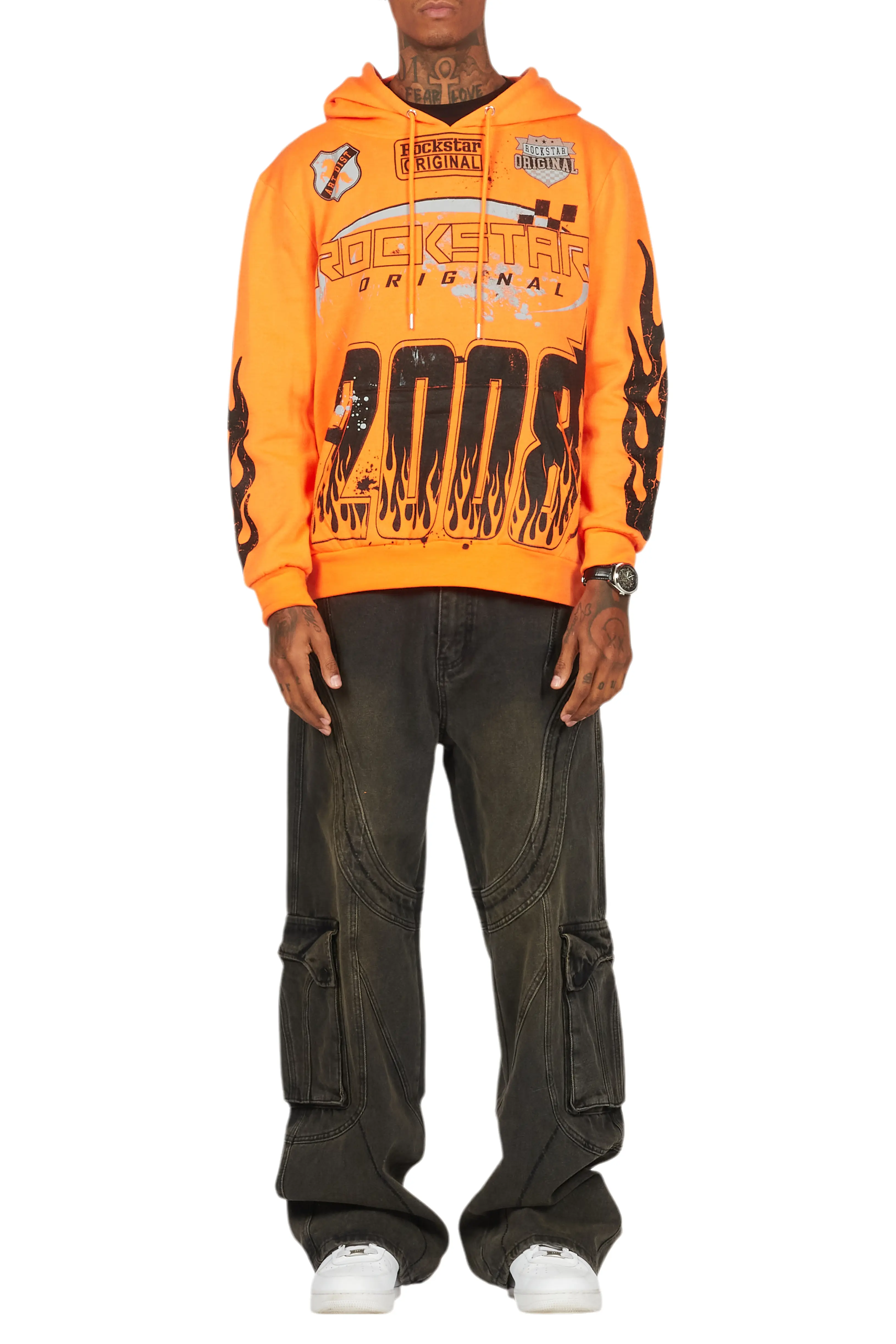 Amos Orange Graphic Relaxed Hoodie - Image 8