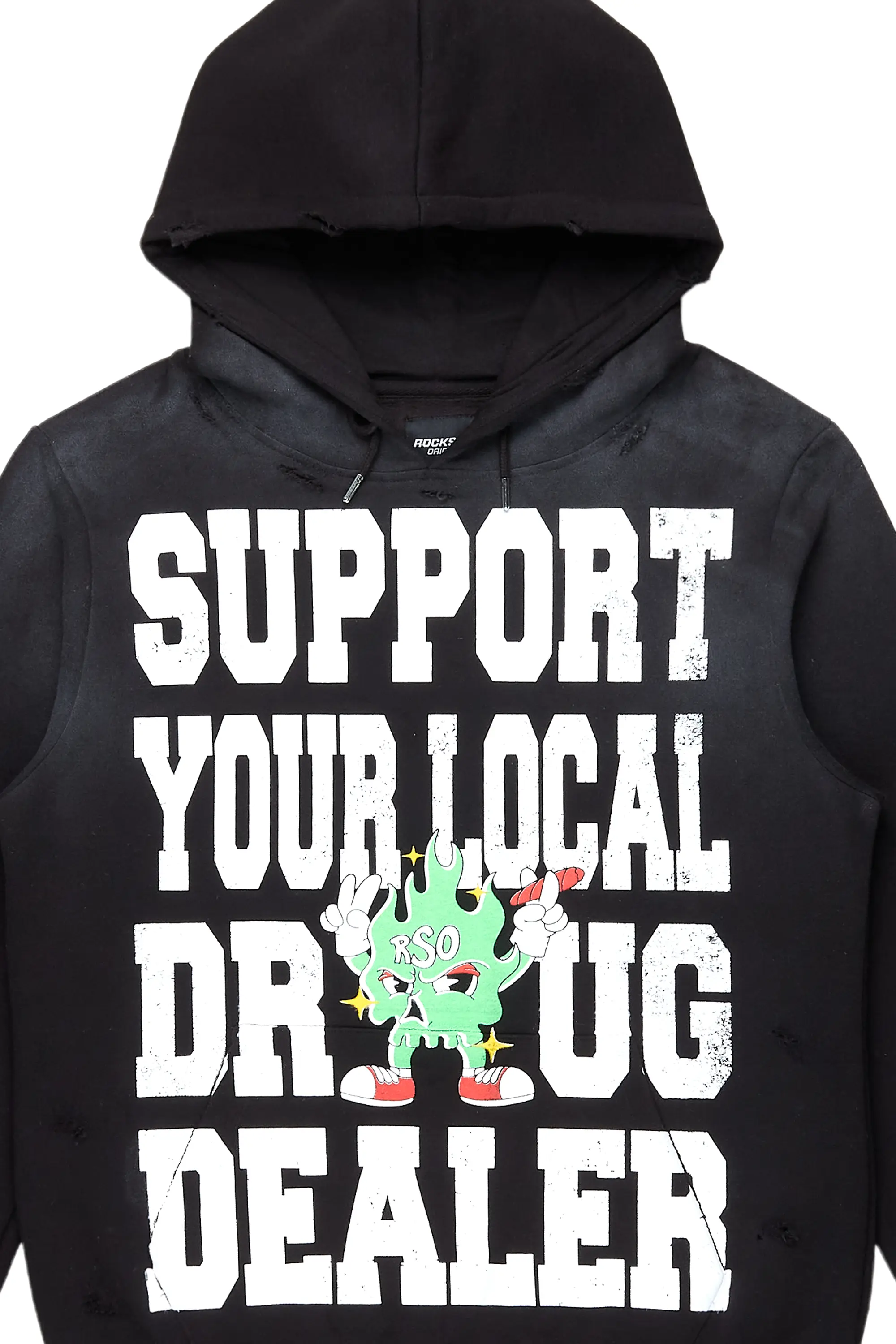 Tarl Black Distressed Graphic Relaxed Hoodie - Image 6