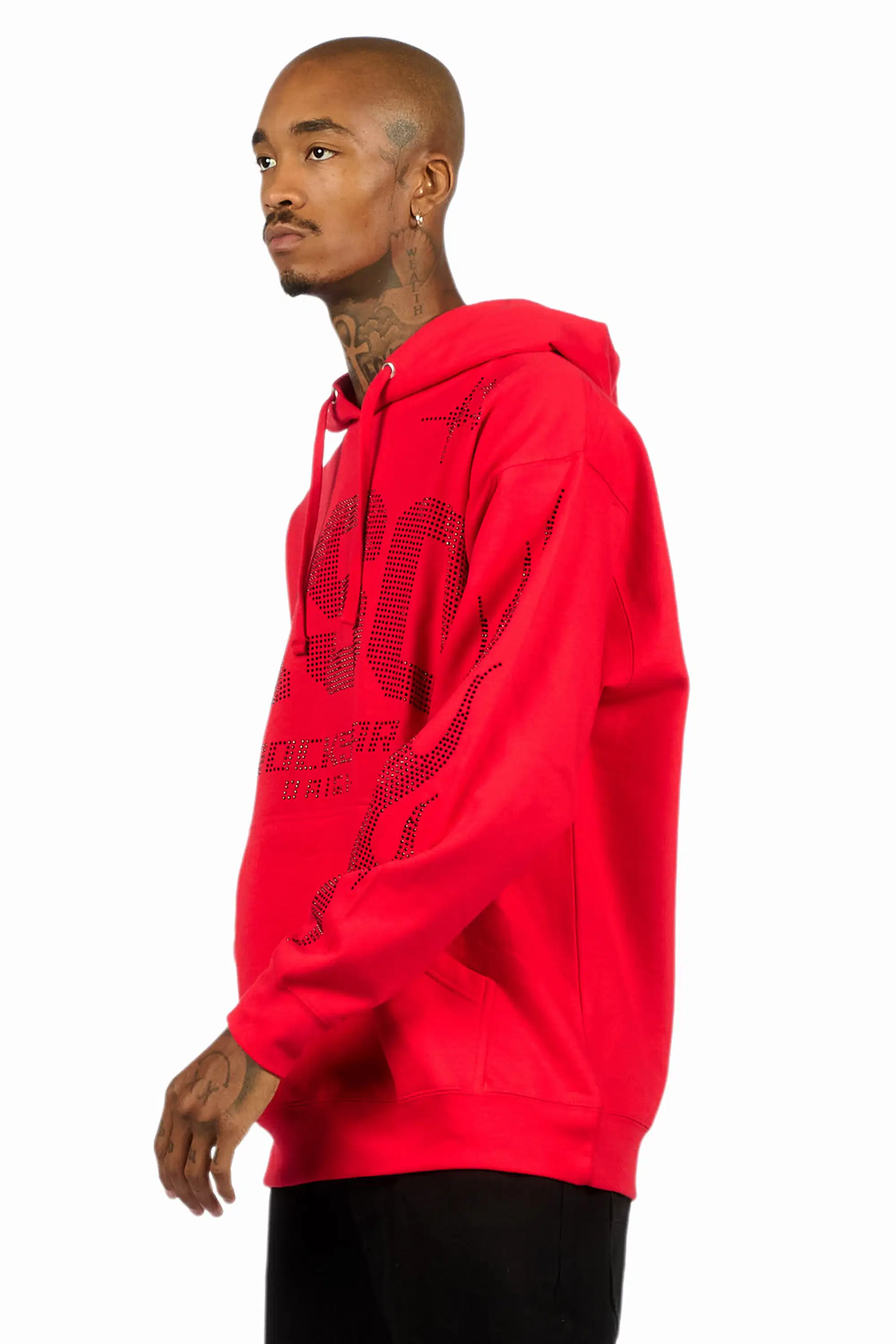 Merek Red/Black Rhinestone Graphic Hoodie - Image 9