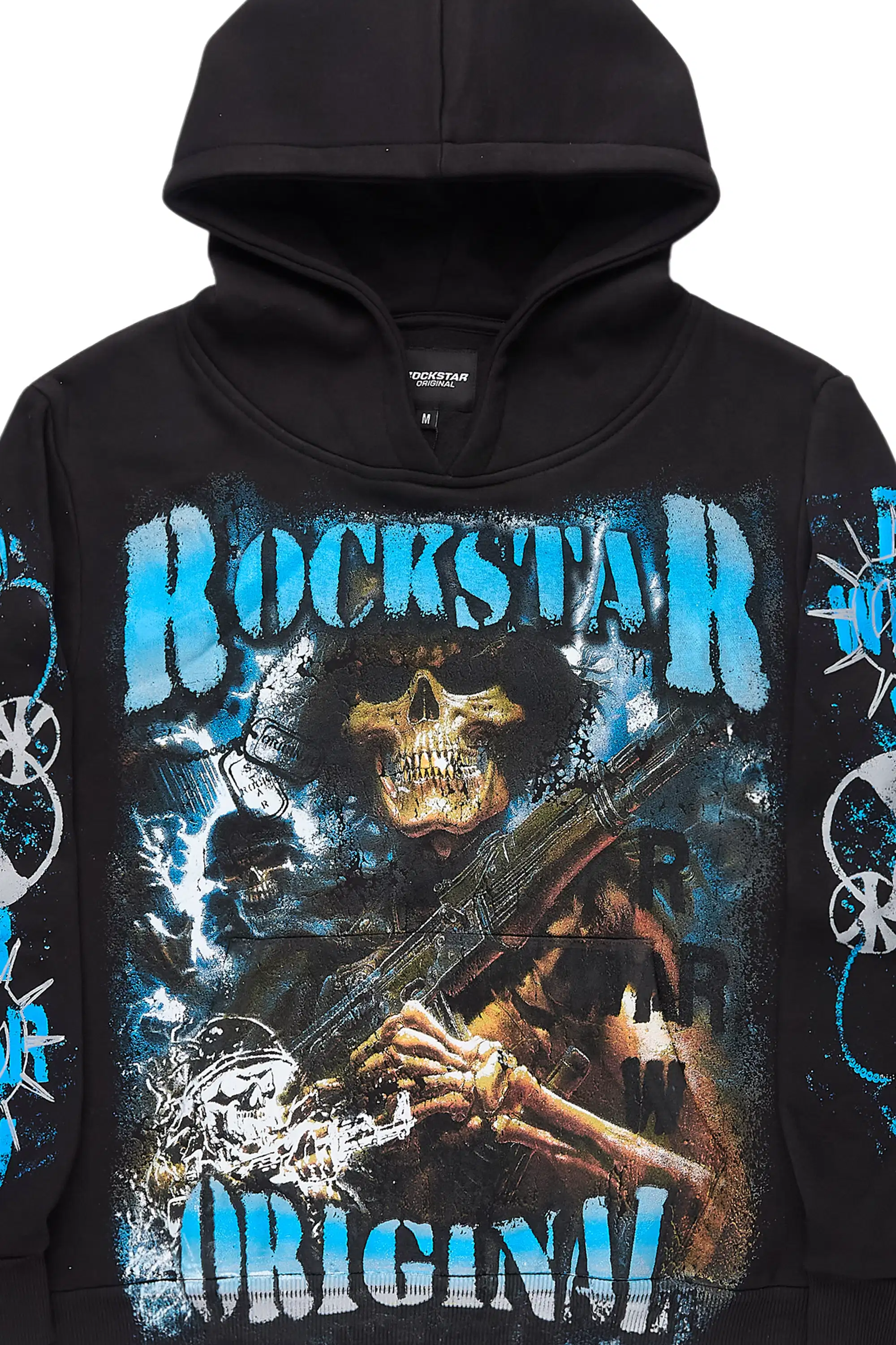 Zare Black/Blue Graphic Hoodie - Image 2