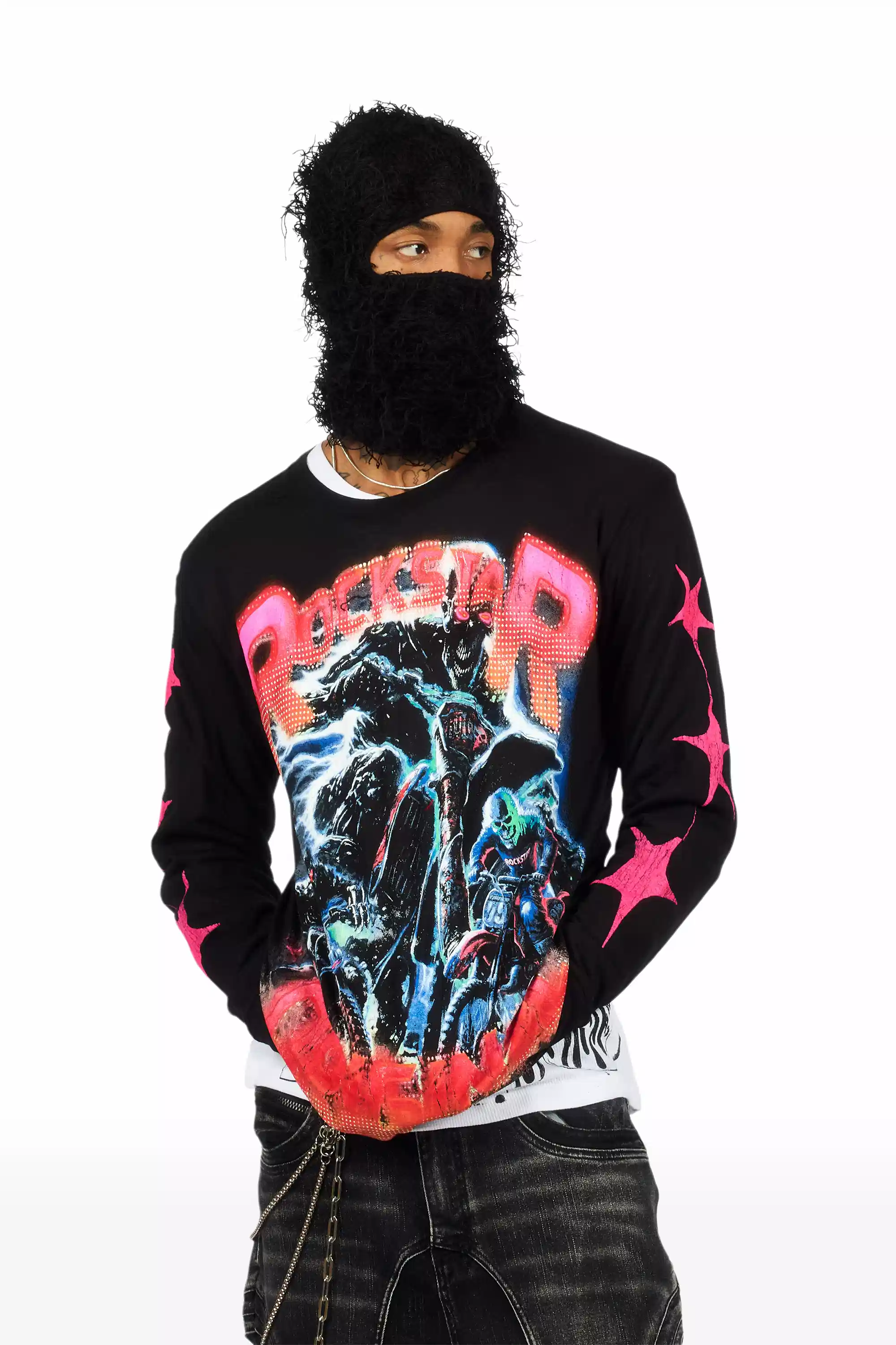 Otto Black Fuzzy Ski Mask - Image 2