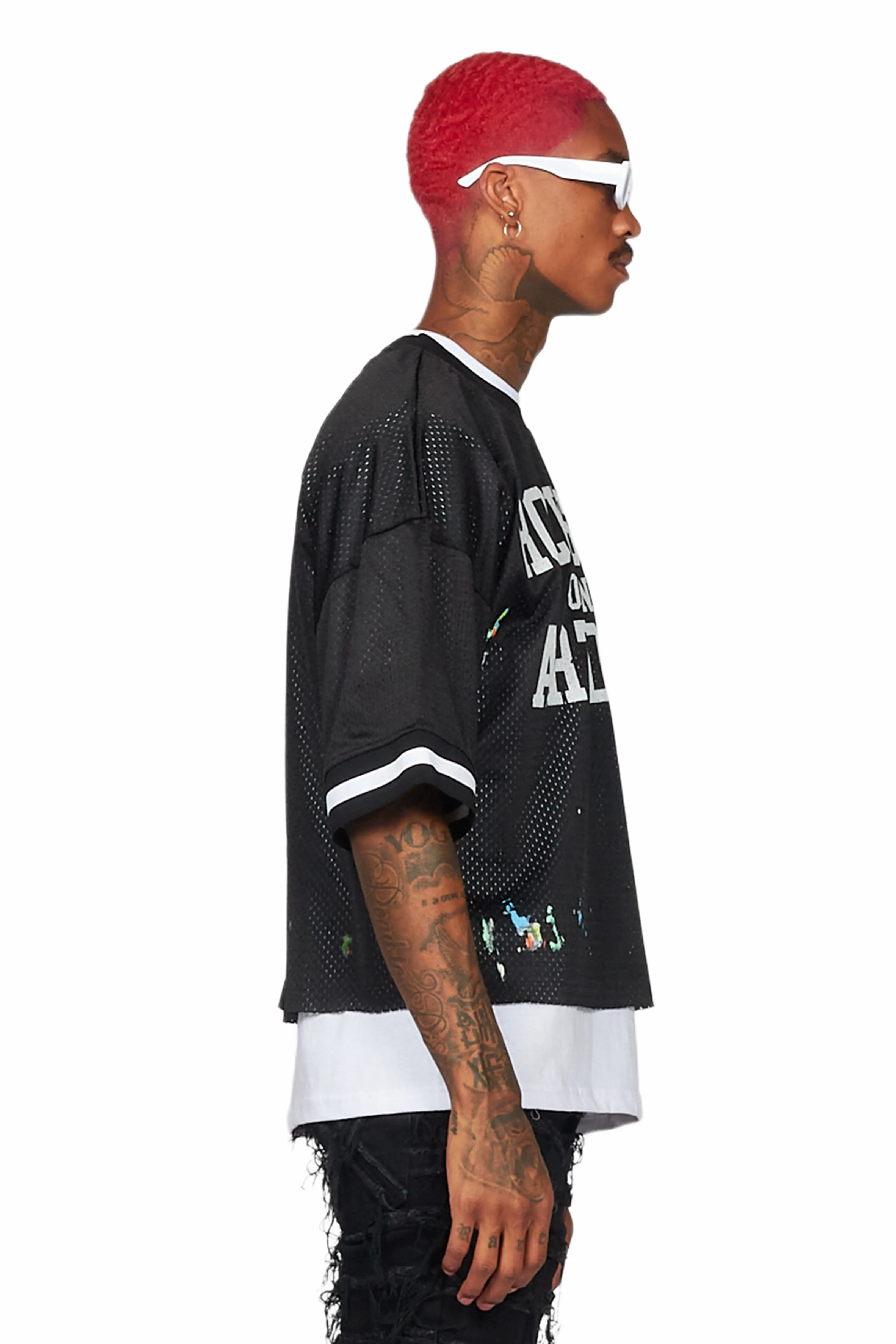 Carillo Black Graphic Mesh Jersey - Image 5
