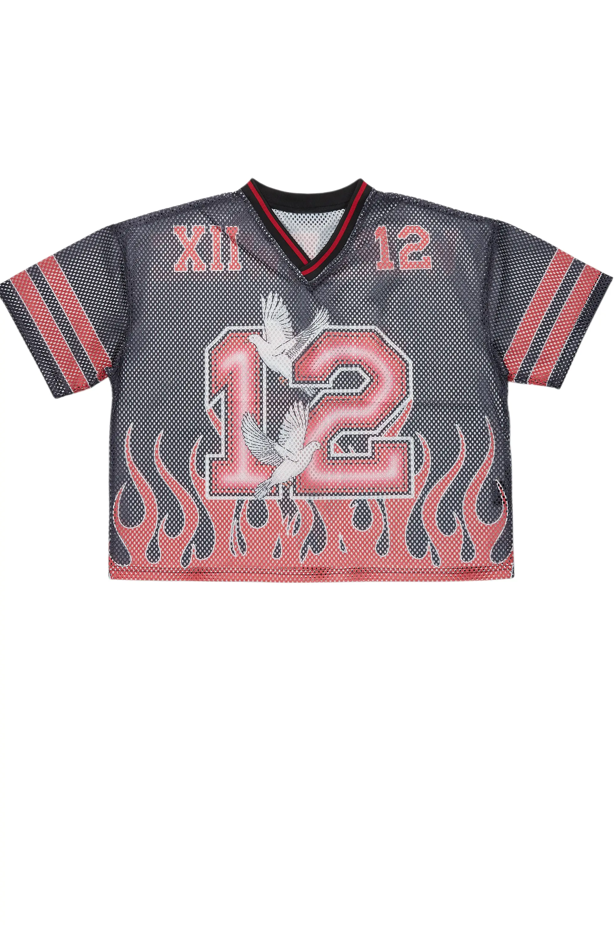 Lukas Black Oversize Graphic Mesh Jersey - Image 2